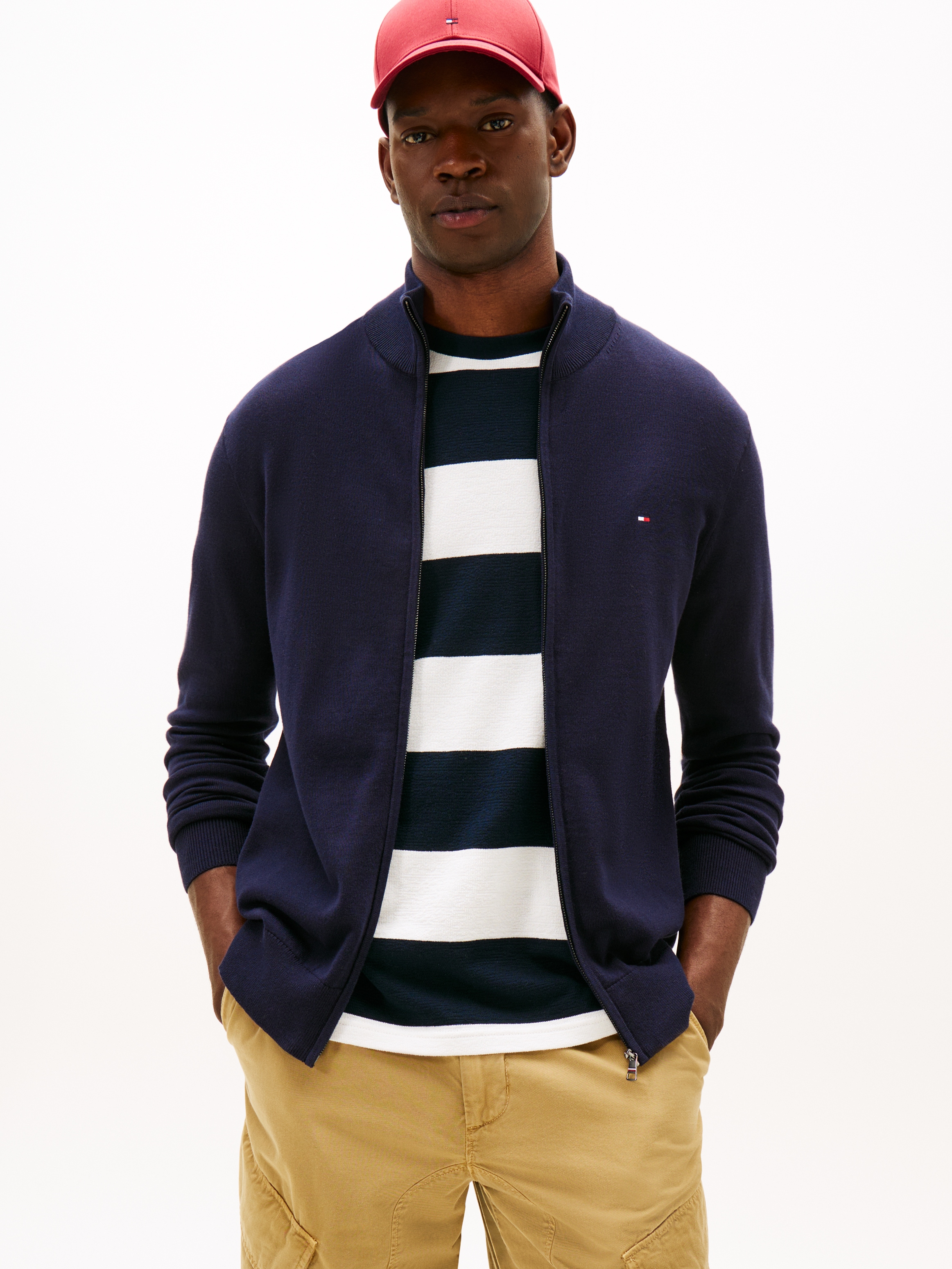 Tommy Hilfiger "ESSENTIAL COTTON ZIP THRU" mit Logostickerei günstig online kaufen