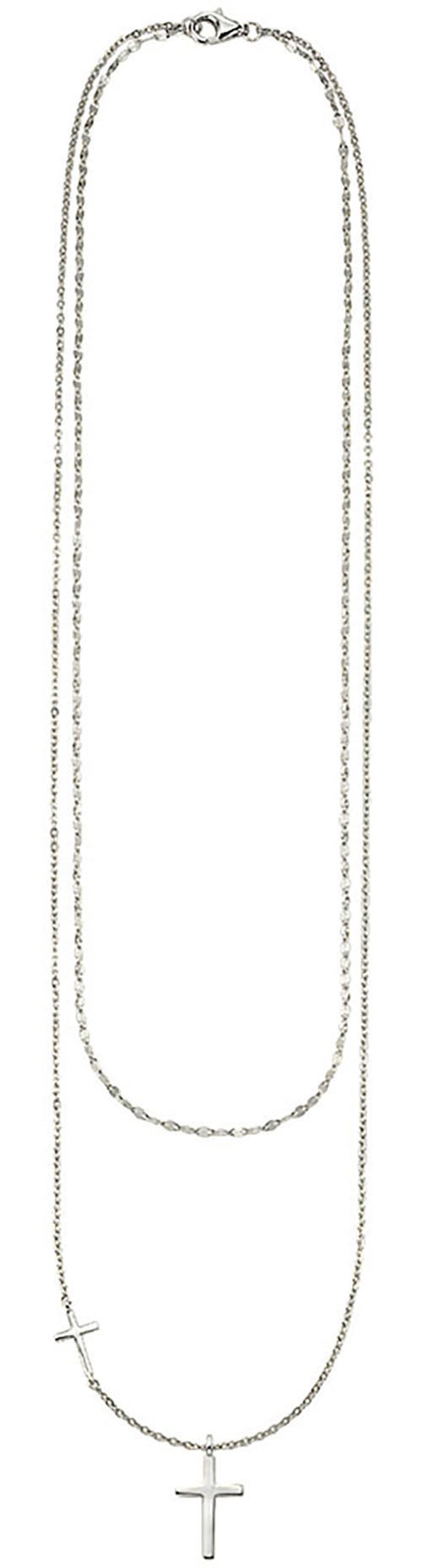 Aniston JEWELRY & WATCHES Kette mit Anhänger »Schmuck Geschenk Silber 925 Layerkette mit Kreuzanhänger«