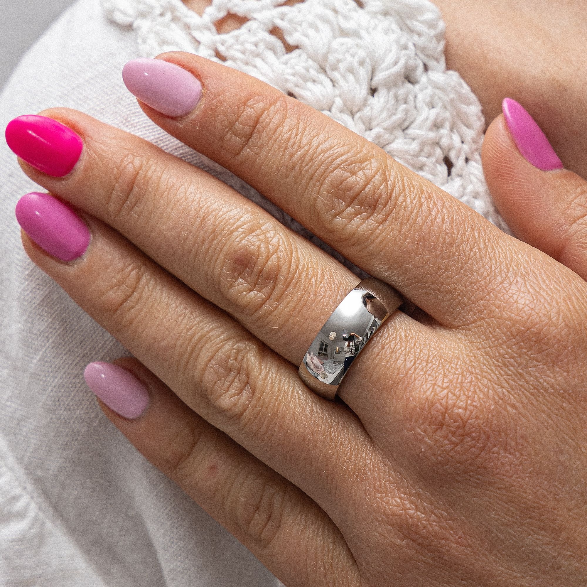 Zeeme Fingerring »Edelstahl glanz poliert 8mm breit«