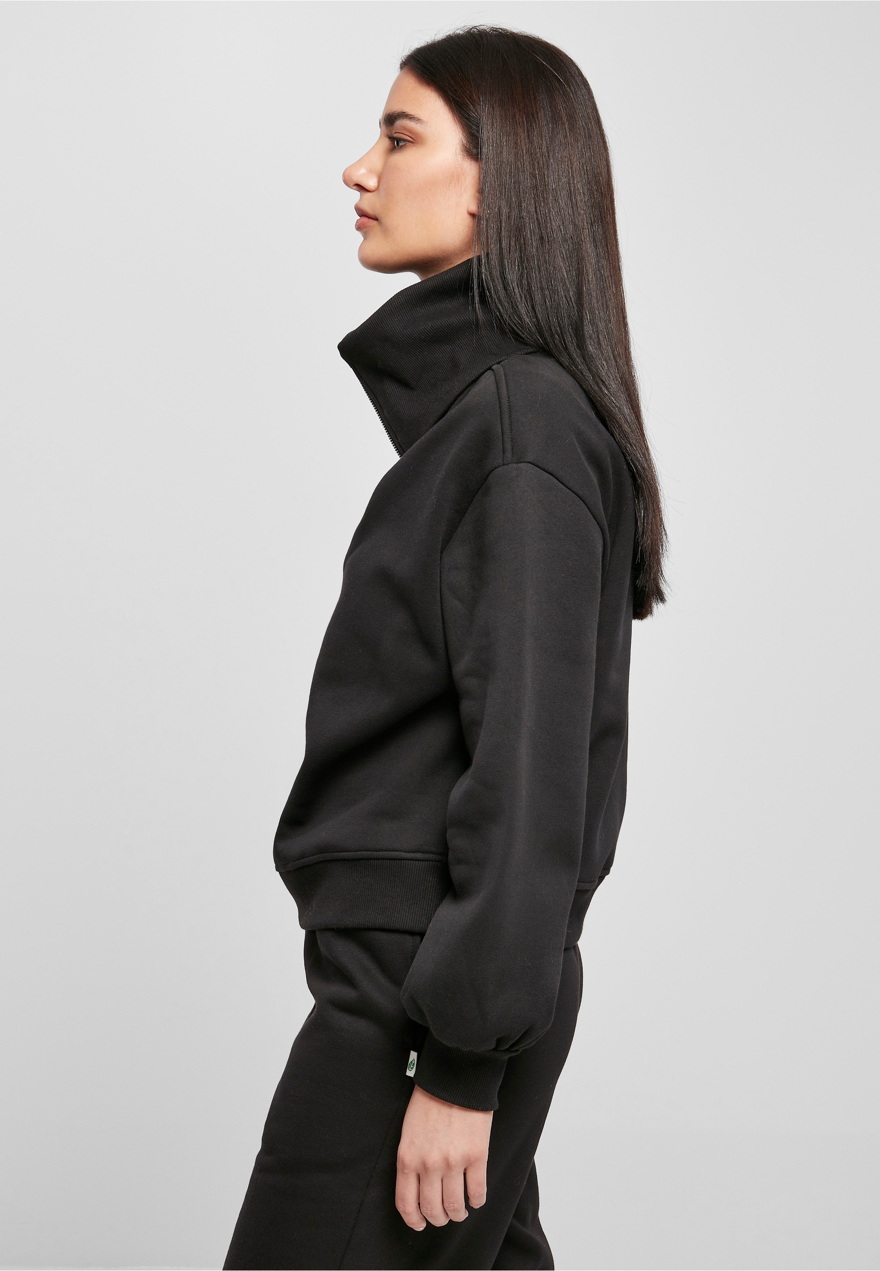 URBAN CLASSICS Sweater »Urban Classics Damen Ladies Oversized High Neck Troyer Crew«, 1 Stk.
