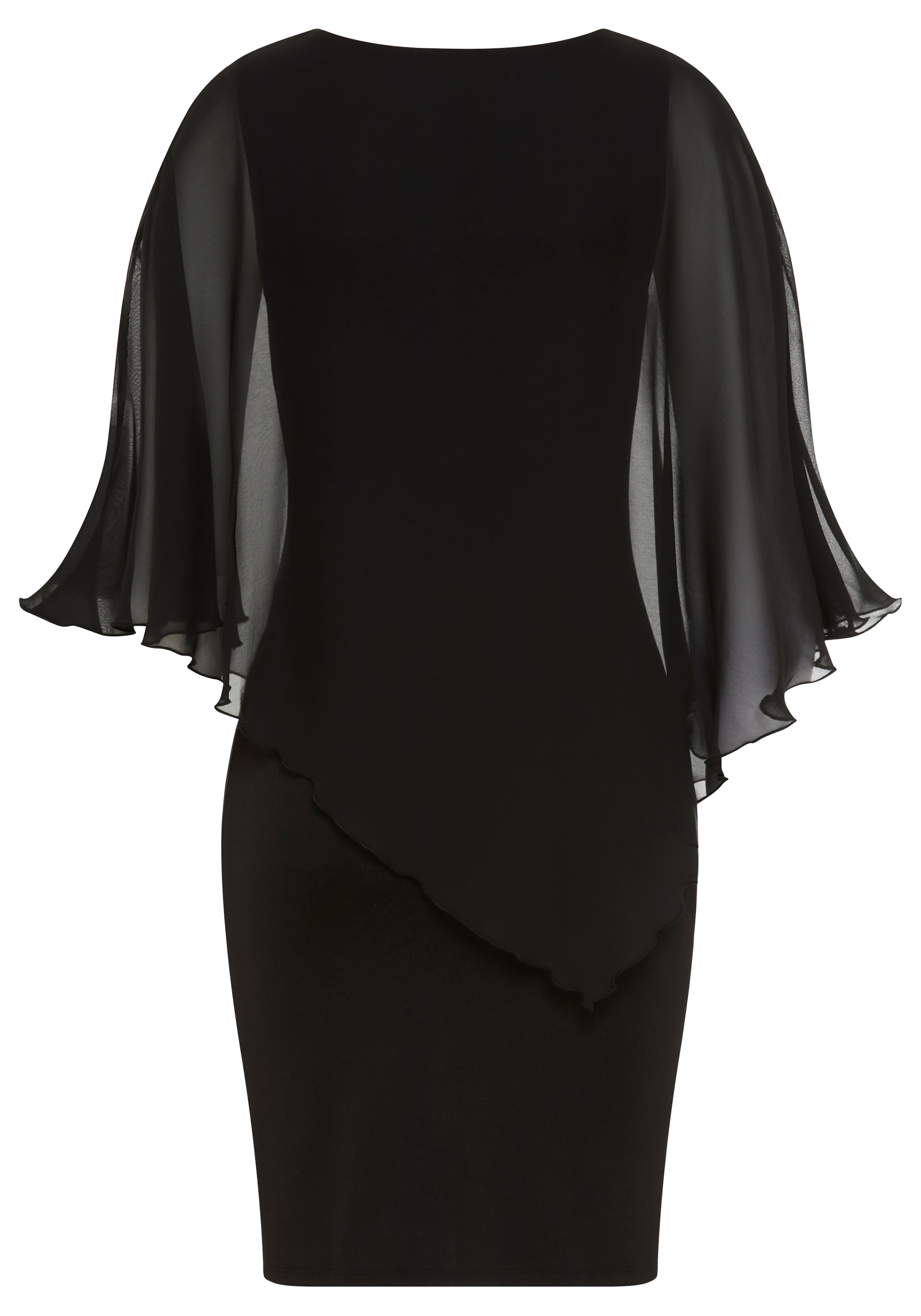 Laura Scott Abendkleid »mit Chiffon« in unifarbener Optik, aus Materialmix mit Milano Rib