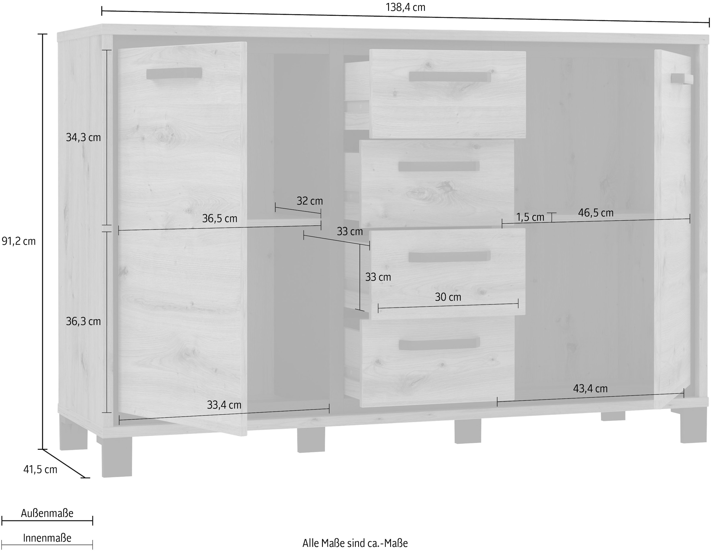 FORTE Sideboard, Breite 138 cm