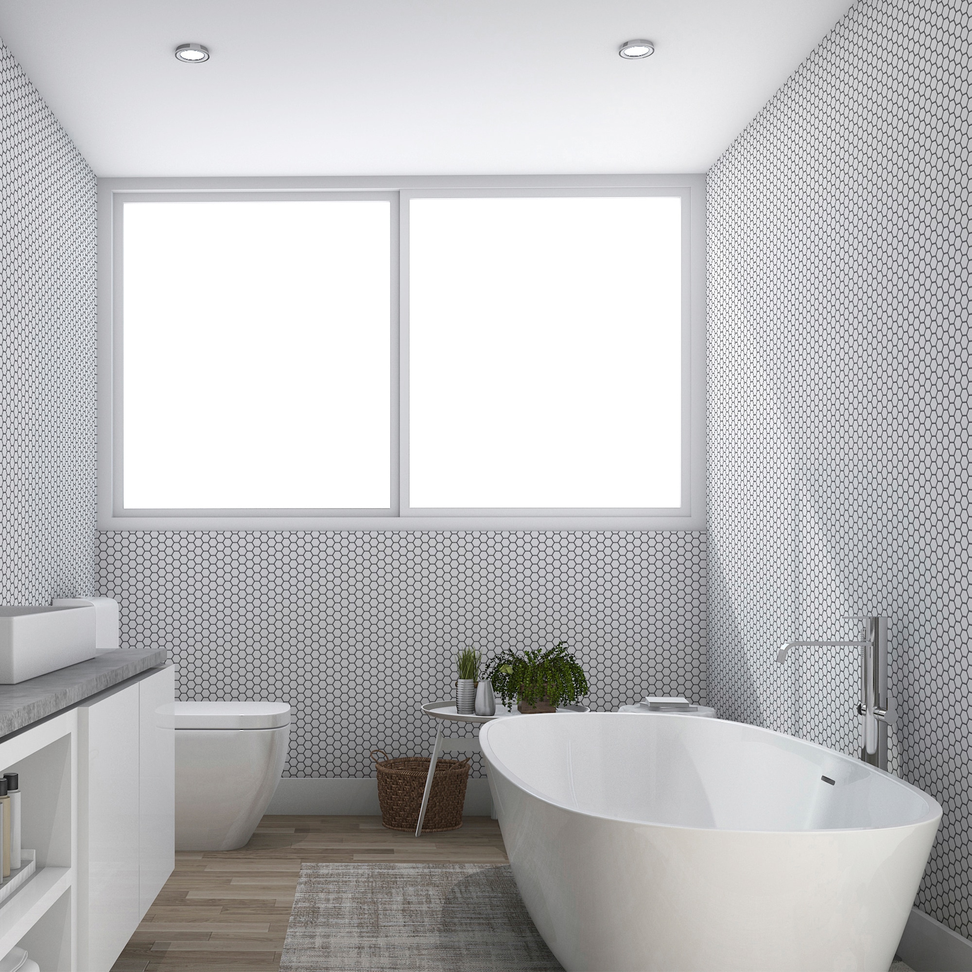 contour Vliestapete »Hexagon Gitter« aufgeschäumt FSC® zertifiziert, mit lebhaftem Druck, 10 Meter Länge