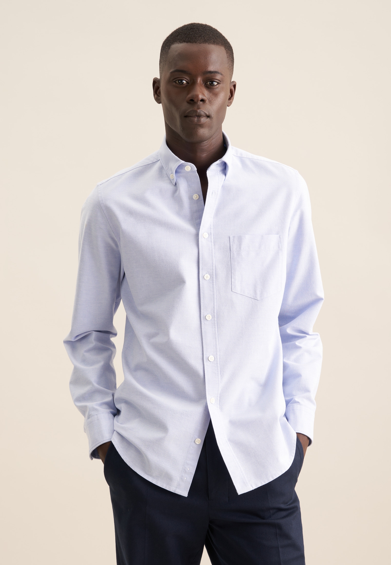 seidensticker Businesshemd, Slim 1/1 Button-Down-Kragen Uni günstig online kaufen