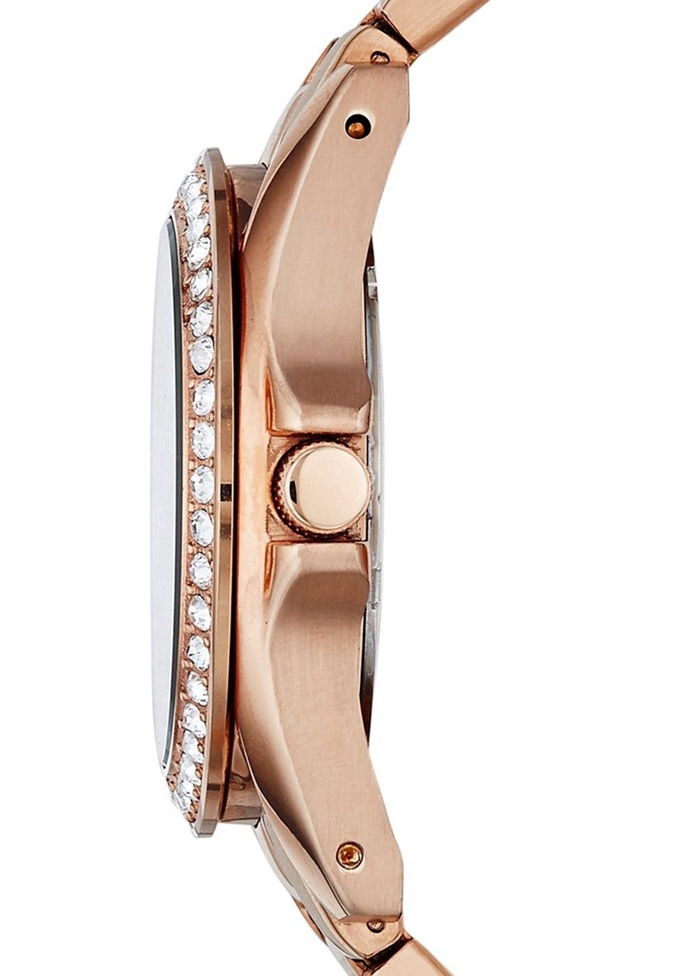 Fossil Multifunktionsuhr »RILEY«, Quarzuhr, Armbanduhr, Damenuhr, Datum, Edelstahlarmband, Glassteine
