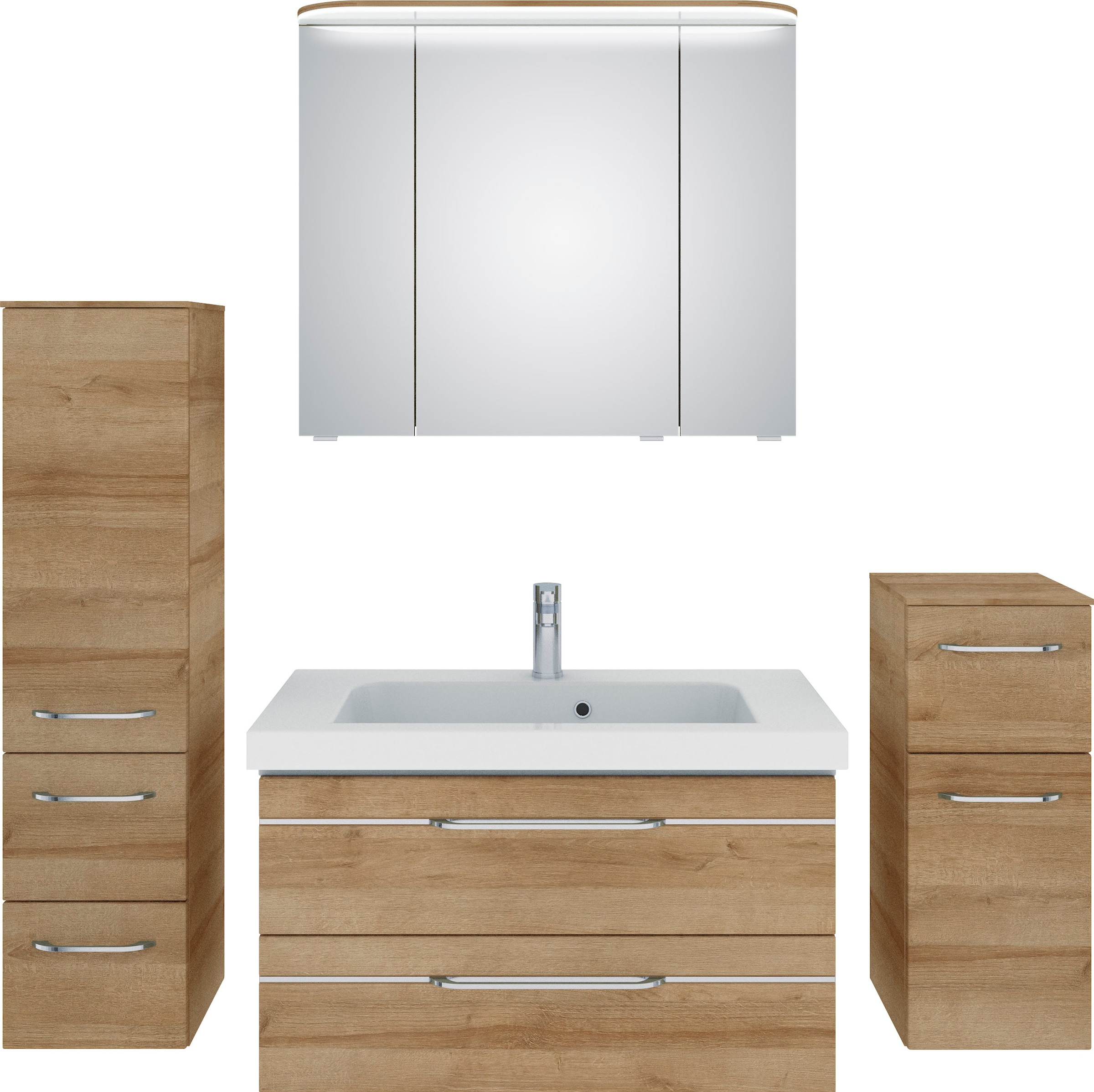 Saphir Badmöbel-Set "Balto Sprint 4-teilig, Mineralmarmor-Waschtisch mit LE günstig online kaufen