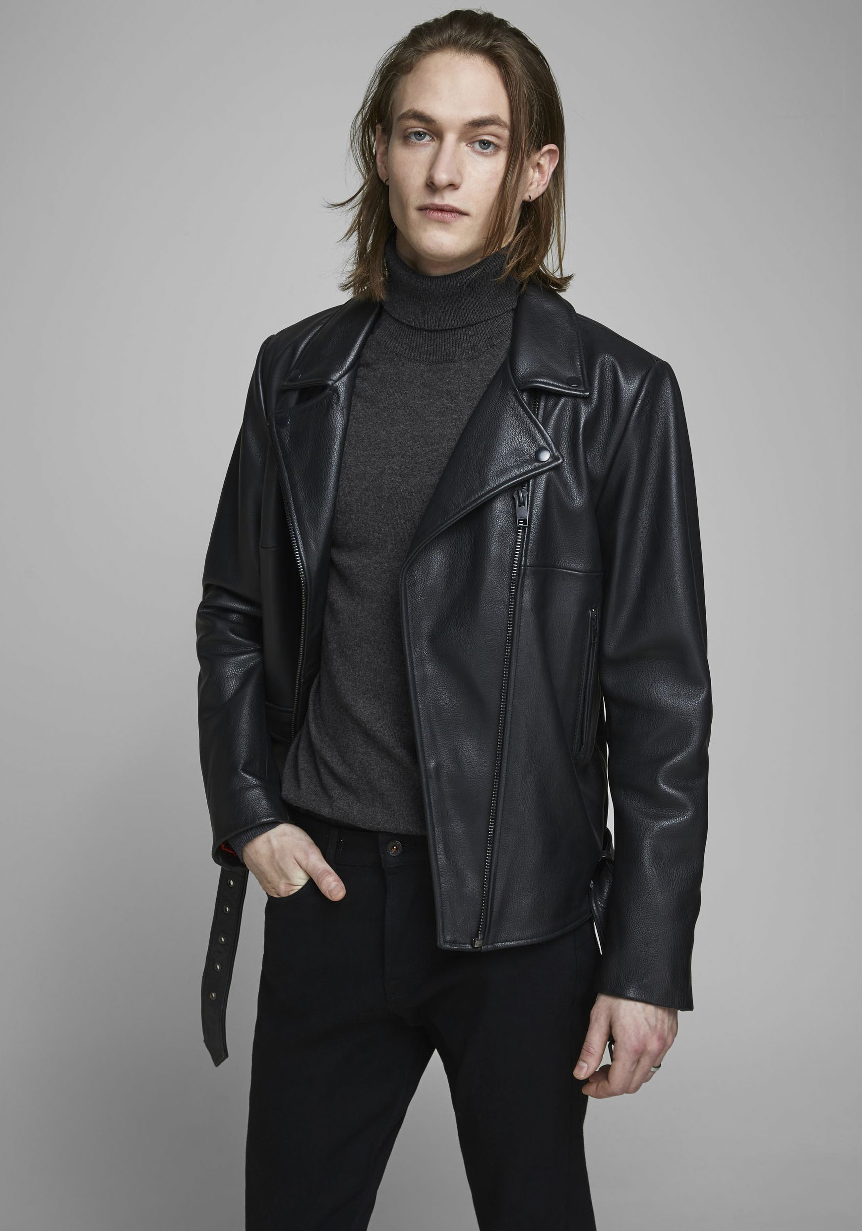 Jack & Jones "JJEEMIL KNIT ROLL NECK NOOS" Baumwollmischung, regular fit