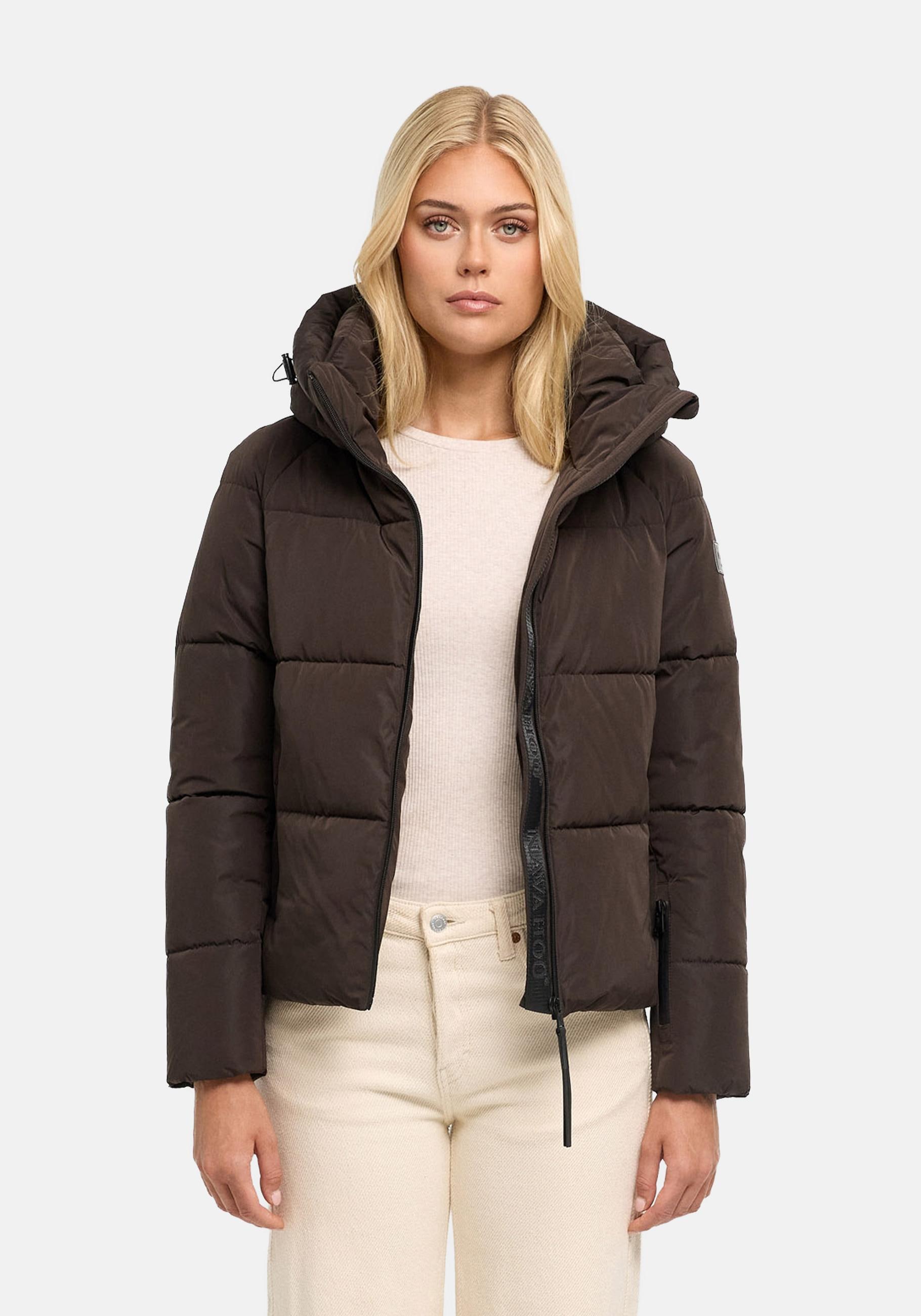 Navahoo Steppjacke "Frostherz XIV" mit Kapuze Kurze gesteppte Damen Winterjacke mit abnehmbarer Kapuze