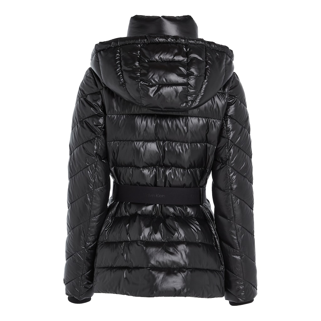 Calvin Klein Steppjacke »ESS BELTED PADDED LW JACKET«, mit Kapuze