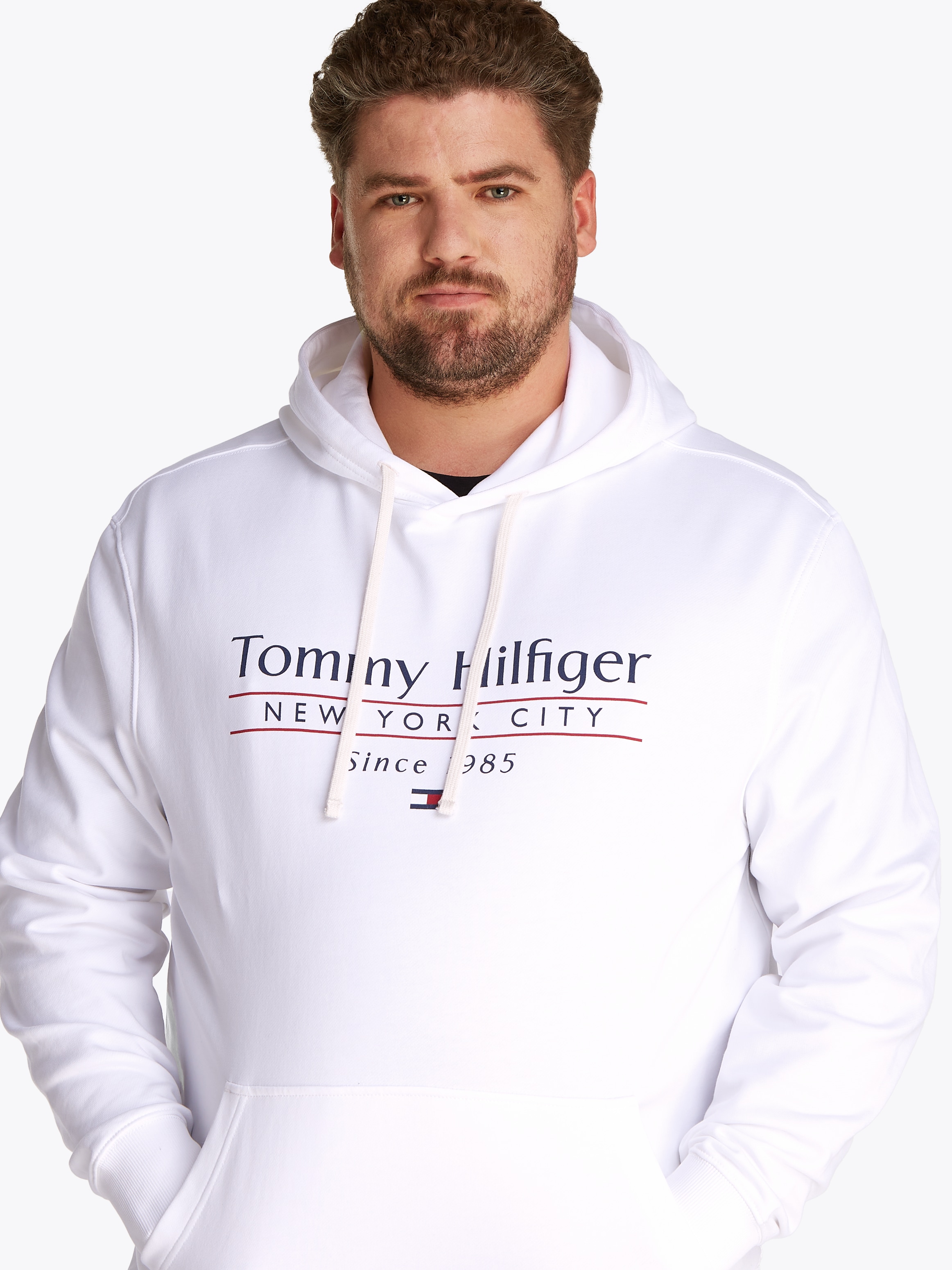 Tommy Hilfiger Big & Tall Kapuzensweatshirt »BT-HILFIGER CENTER STACK HOODY-B«, Große Größen
