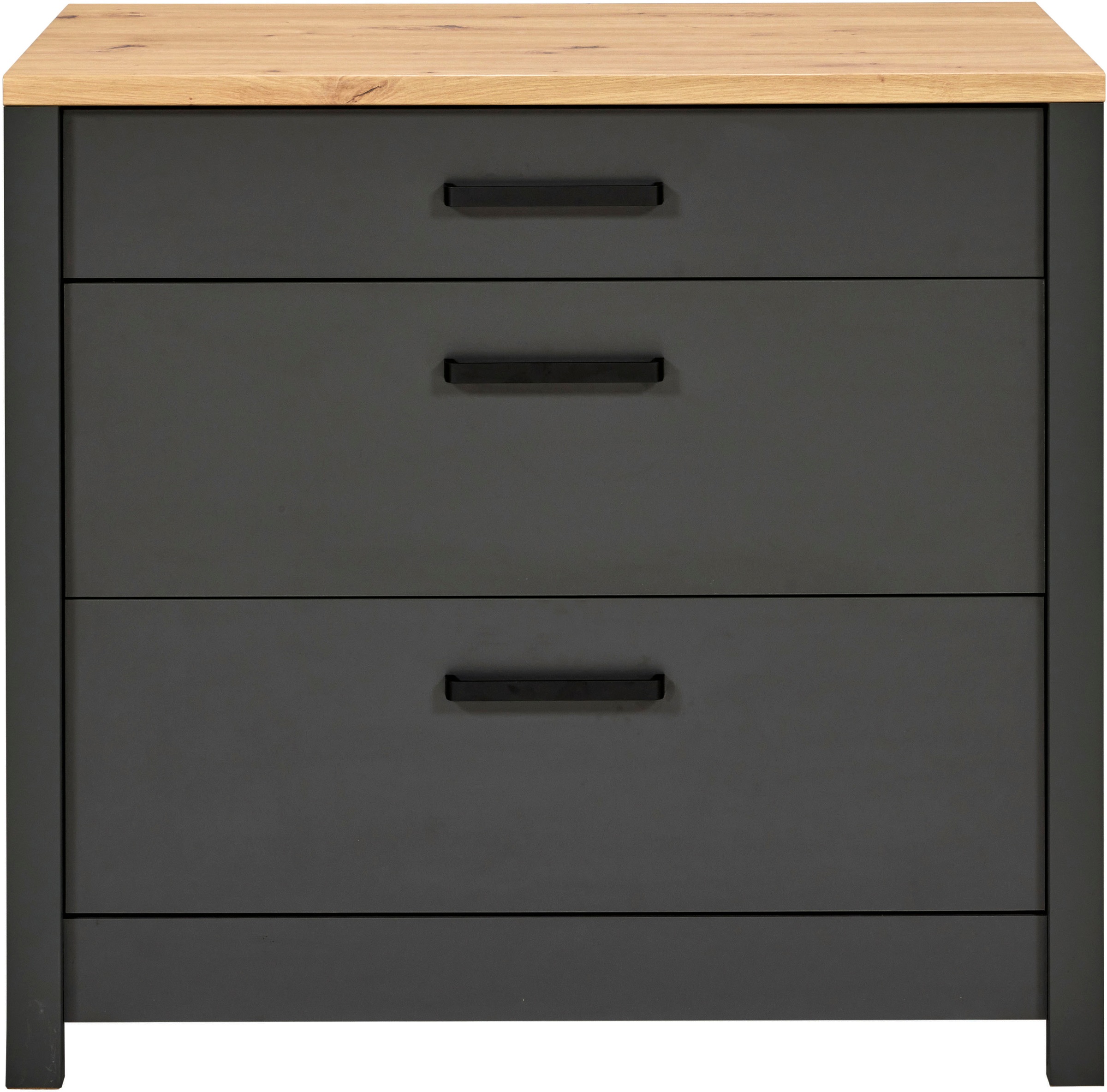 Unterschrank INTER LINK, B:100cm H:92cm T:60cmanthrazit, Küche, Schränke, "Veneto", Für 60/90-cm Kochfeld, Soft-Close, Füße höhenverstellbar,