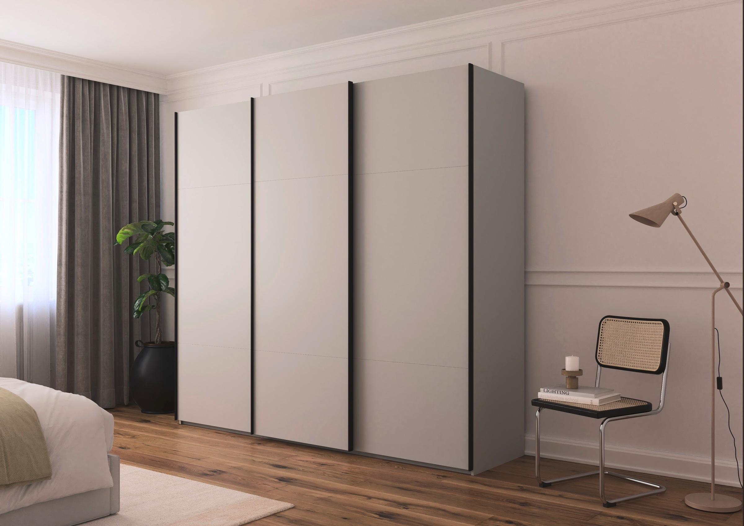 rauch Schwebetürenschrank »Kleiderschrank Schrank Garderobe Schlafzimmerschrank CONTIDO«, (in 3 verschiedenen Ausstattungen BASIC/CLASSIC/PREMIUM), aus hochwertigem Material in 6 Breiten 2 Griff-Farben MADE IN GERMANY