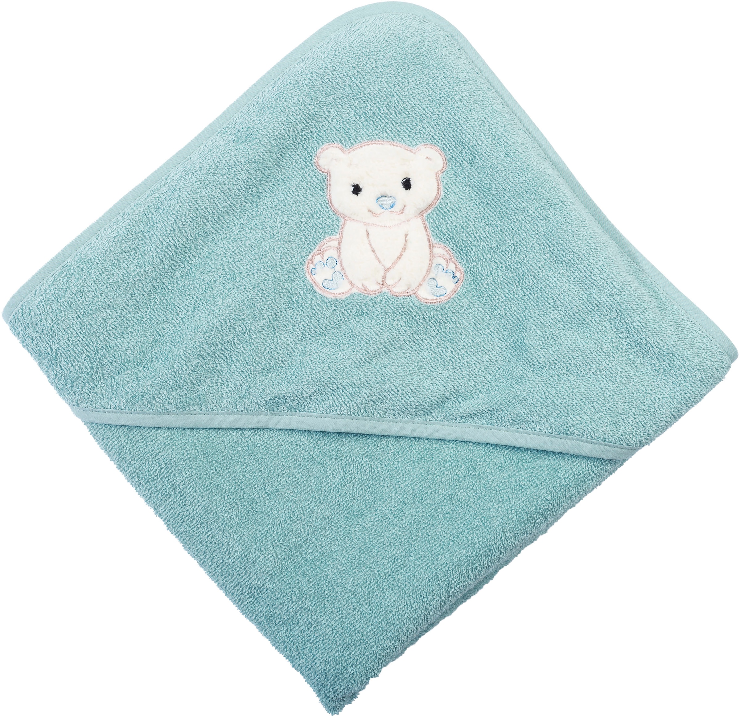 Kapuzenhandtuch WEWO FASHION, B:100cm L:100cm, blau, Frottee, Obermaterial: 100% Baumwolle, Handtücher, "8032", ausgelegte Kapuze