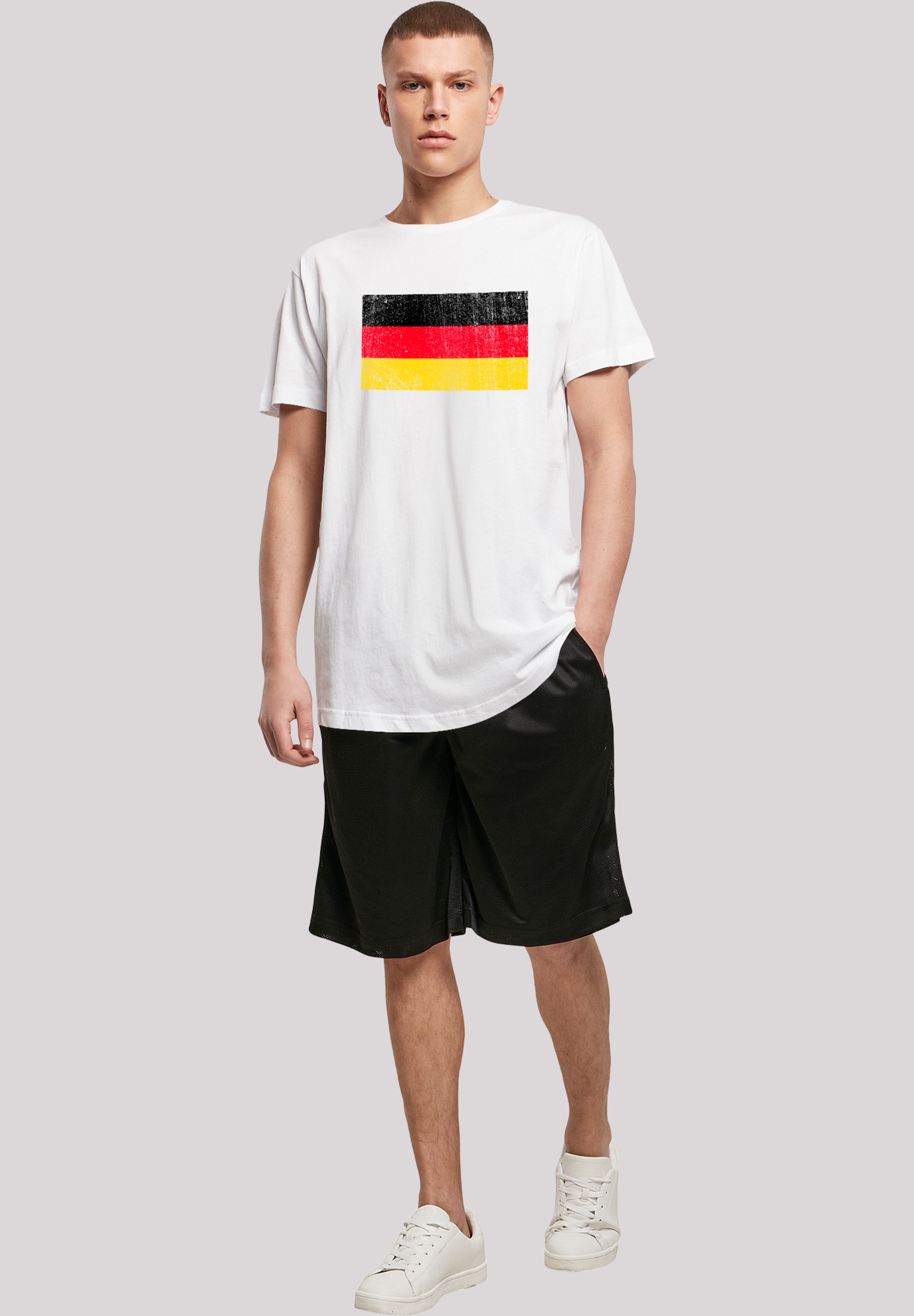 F4NT4STIC DEUTSCHLAND FLAGGE GERMANY DISTRESSED - T-Shirt print - weiß 