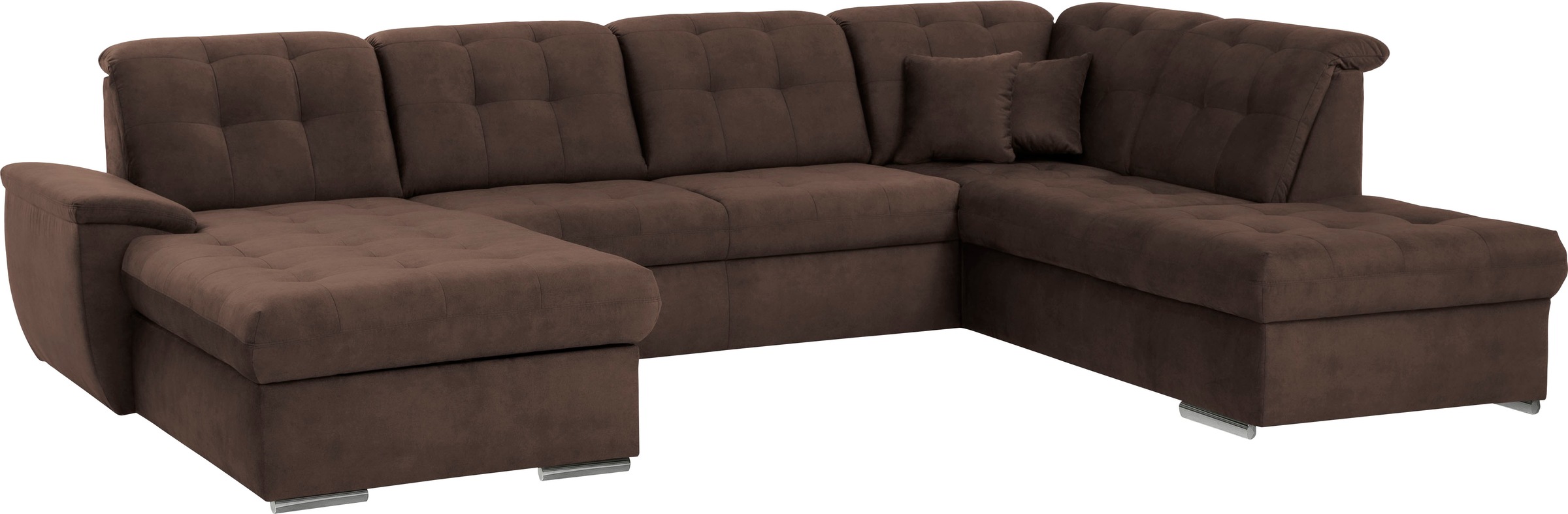 exxpo - sofa fashion Wohnlandschaft »Durango, aufwendige Sitz- und Rückenverarbeitung, bequem, U-Form«, inkl. Kopfteilverstellung, wahlweise mit Bettfunktion und Bettkasten