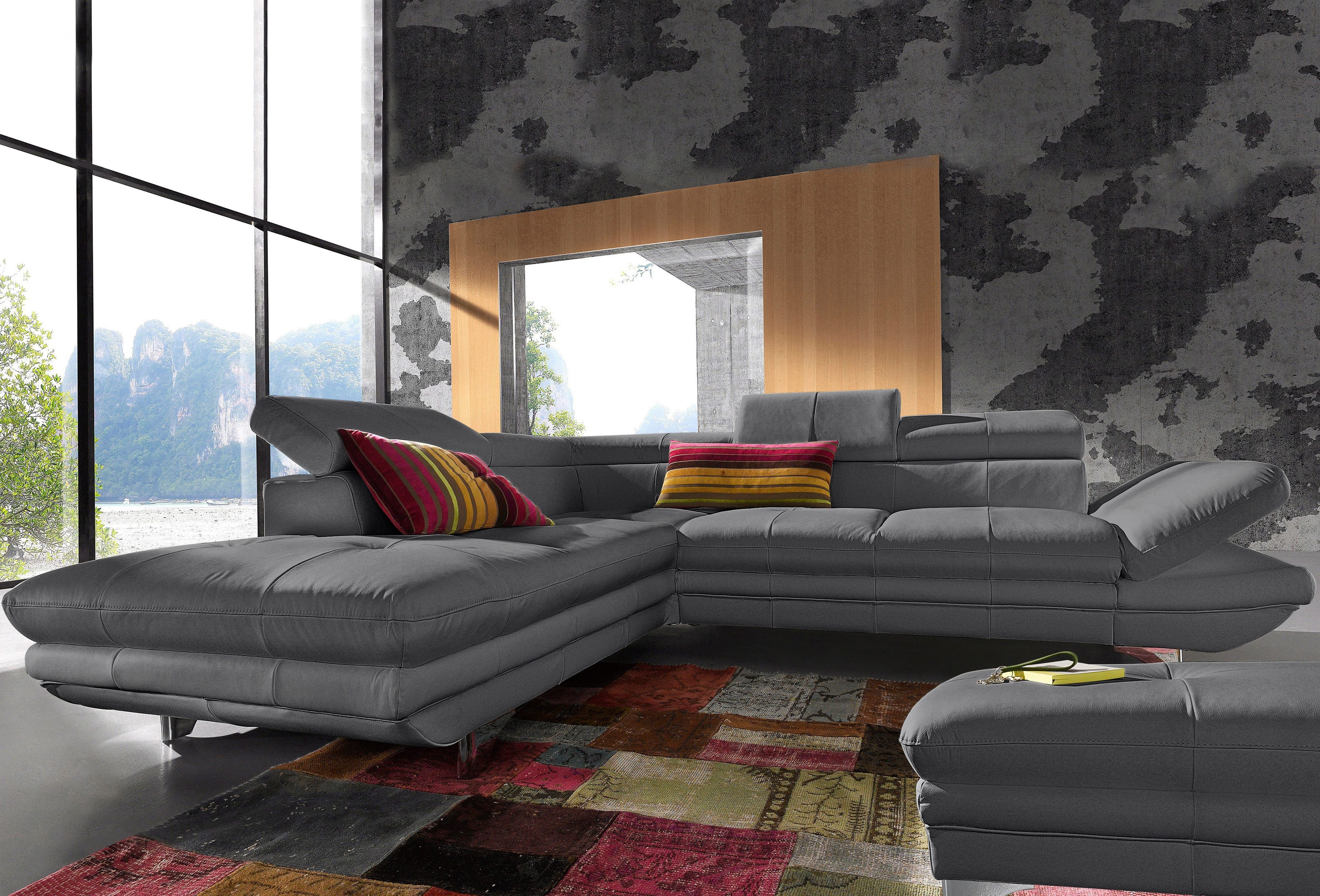 Thumbnail - COTTA Polstergarnitur "Enterprise L-Form", (Set), Set bestehend aus: Ecksofa mit Arm- & Kopfteilverstellung & Hocker