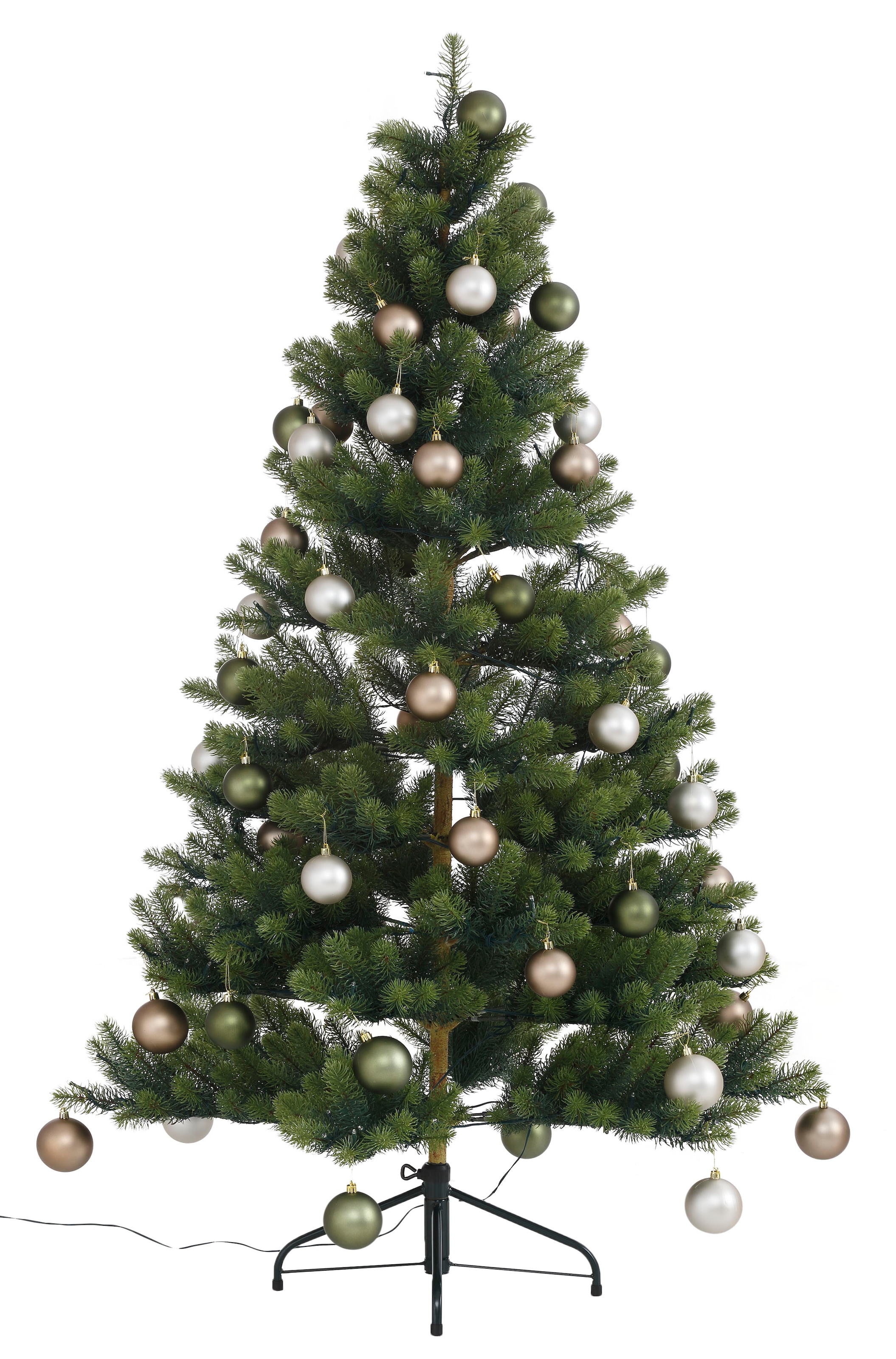 Künstlicher Weihnachtsbaum »Fertig geschmückt«, mit 60 Kugeln und LED Beleuchtung