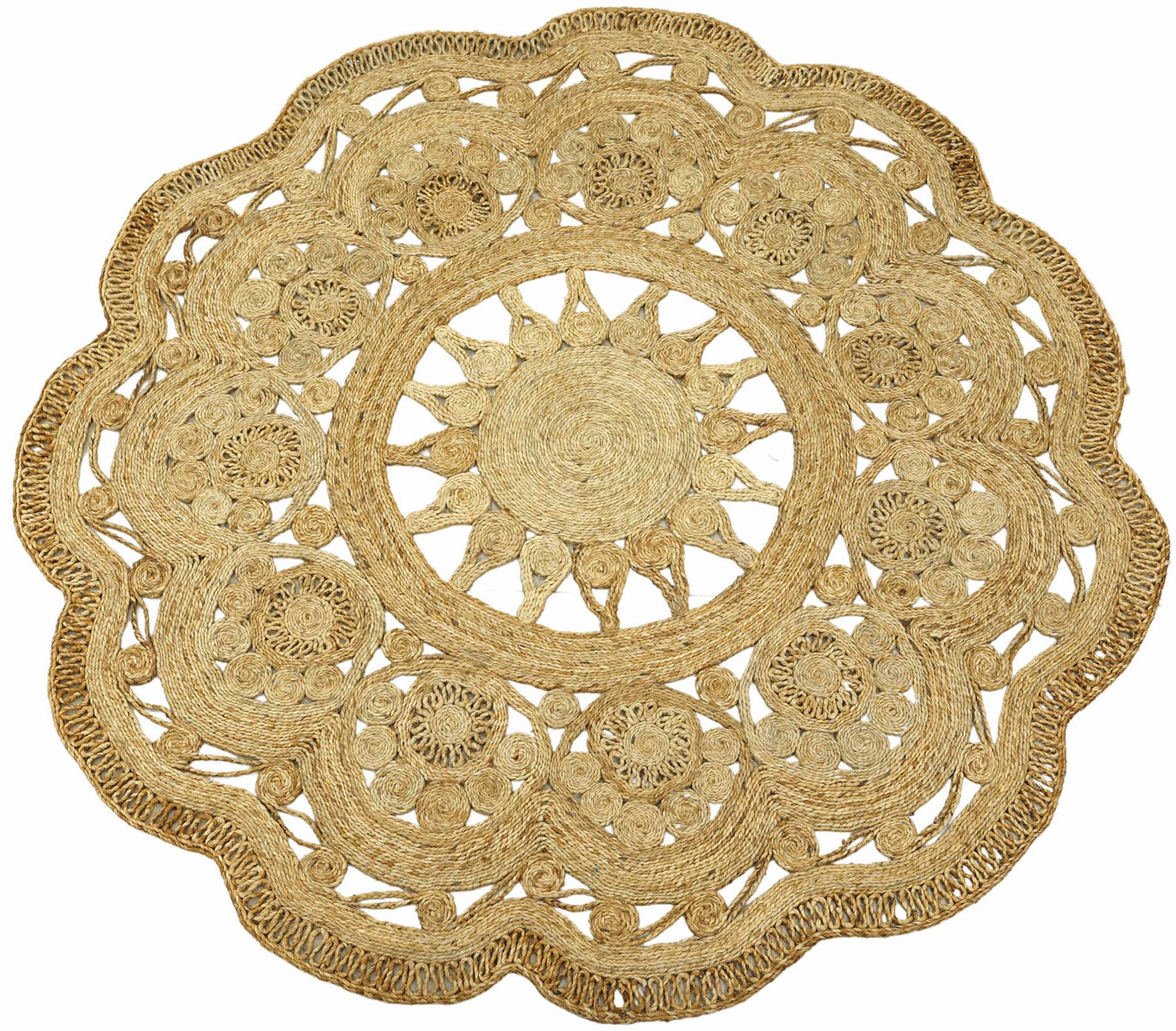 carpetfine Sisalteppich »Juteteppich Paul«, rund, Boho von Pflanzenmaterial BAUR auf Hand Rechnung gewebt, | natürliches Style