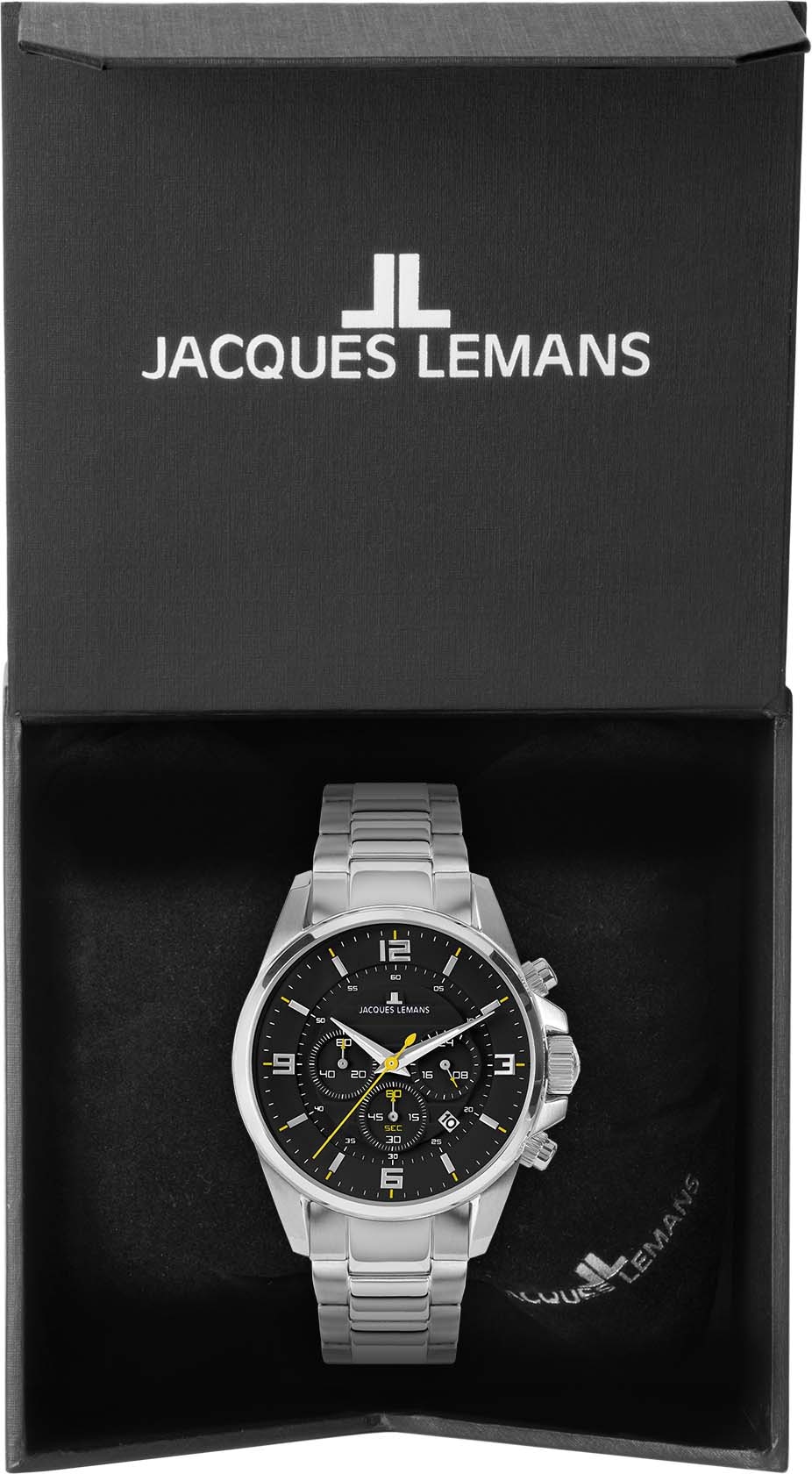 Jacques Lemans Chronograph »Liverpool, 1-2118D«, Quarzuhr, Armbanduhr, Herrenuhr, Datum, Stoppfunktion