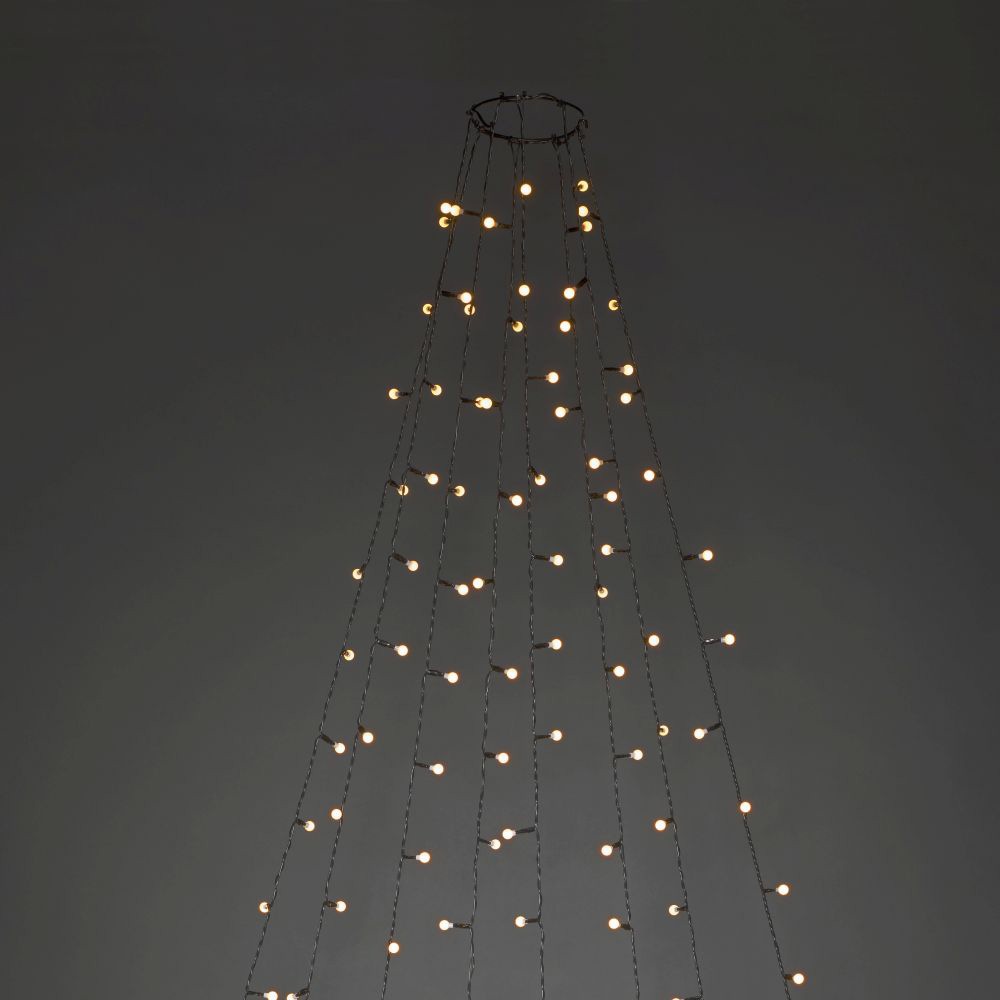 KONSTSMIDE LED-Baummantel »Weihnachtsdeko aussen, Christbaumschmuck«, Ring Ø 17, mit Globes, 8 Stränge à 70 Dioden, vormontiert, 560 Dioden