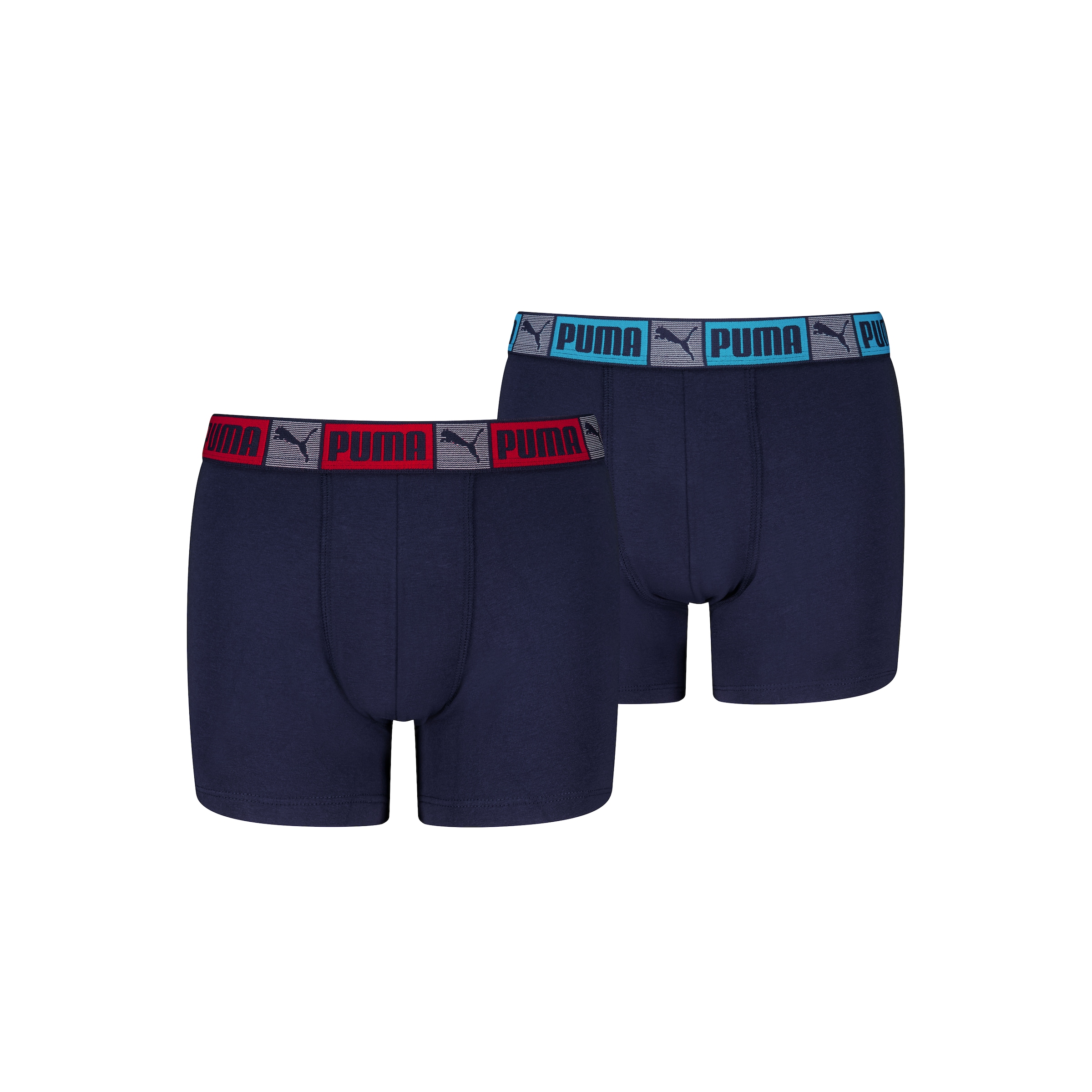 PUMA Boxershorts »PUMA BOYS LOGO BLOCK ELASTIC BOXERS« 2er Pack,  mit Logobund