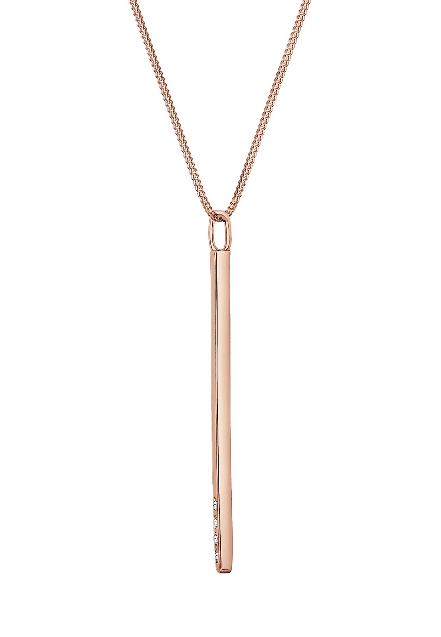 Collierkettchen ELLI "Y-Kette Weiß 925 Sterling Silber, mit Kristallen von Swarovski", rosegold, Halsketten, Damen, 45,mit Steinen, Silber 925 (Sterlingsilber), L: 45 3