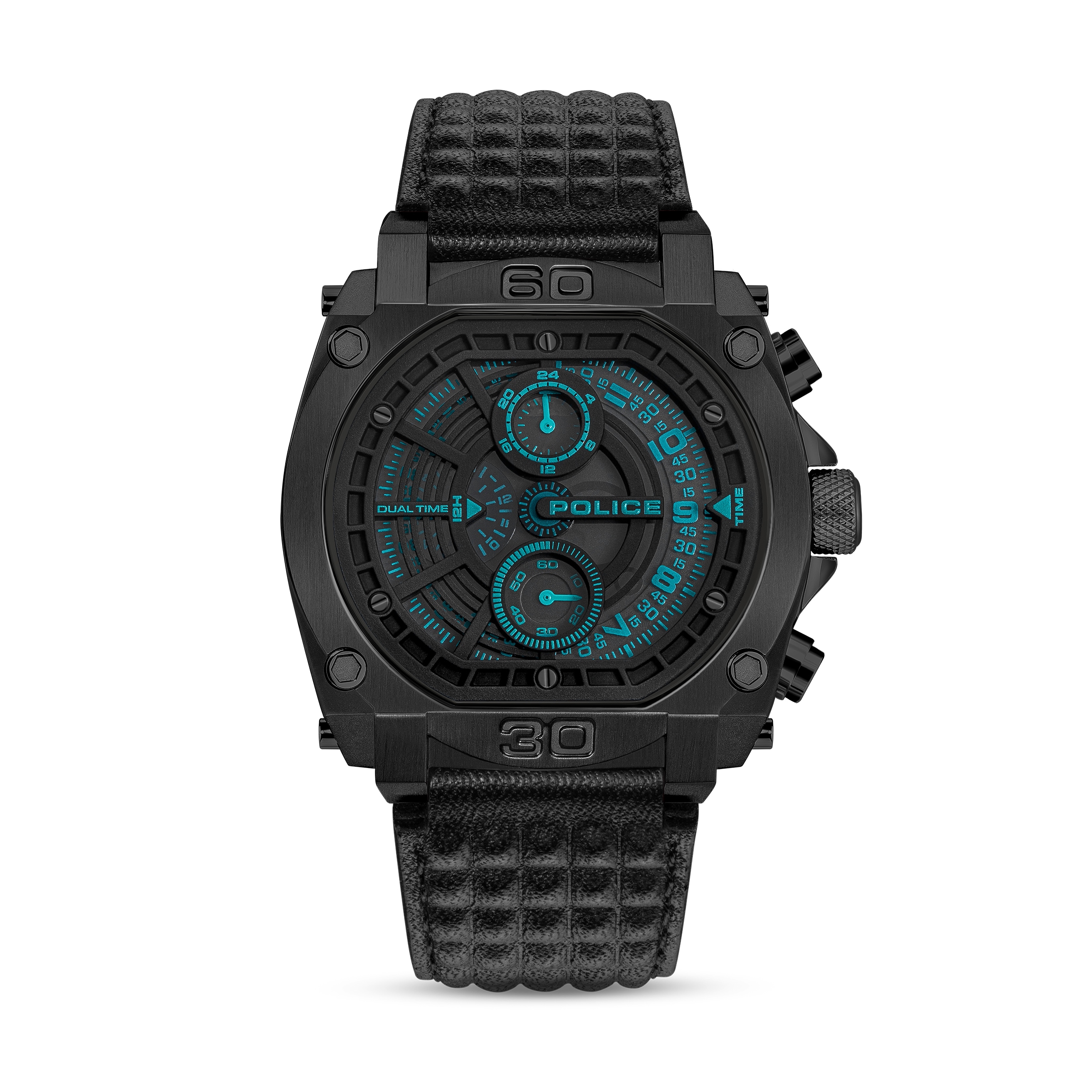 Police Quarzuhr »Norwood« Armbanduhr, Herrenuhr, Lederarmband, analog, 12/24-Std.-Anzeige