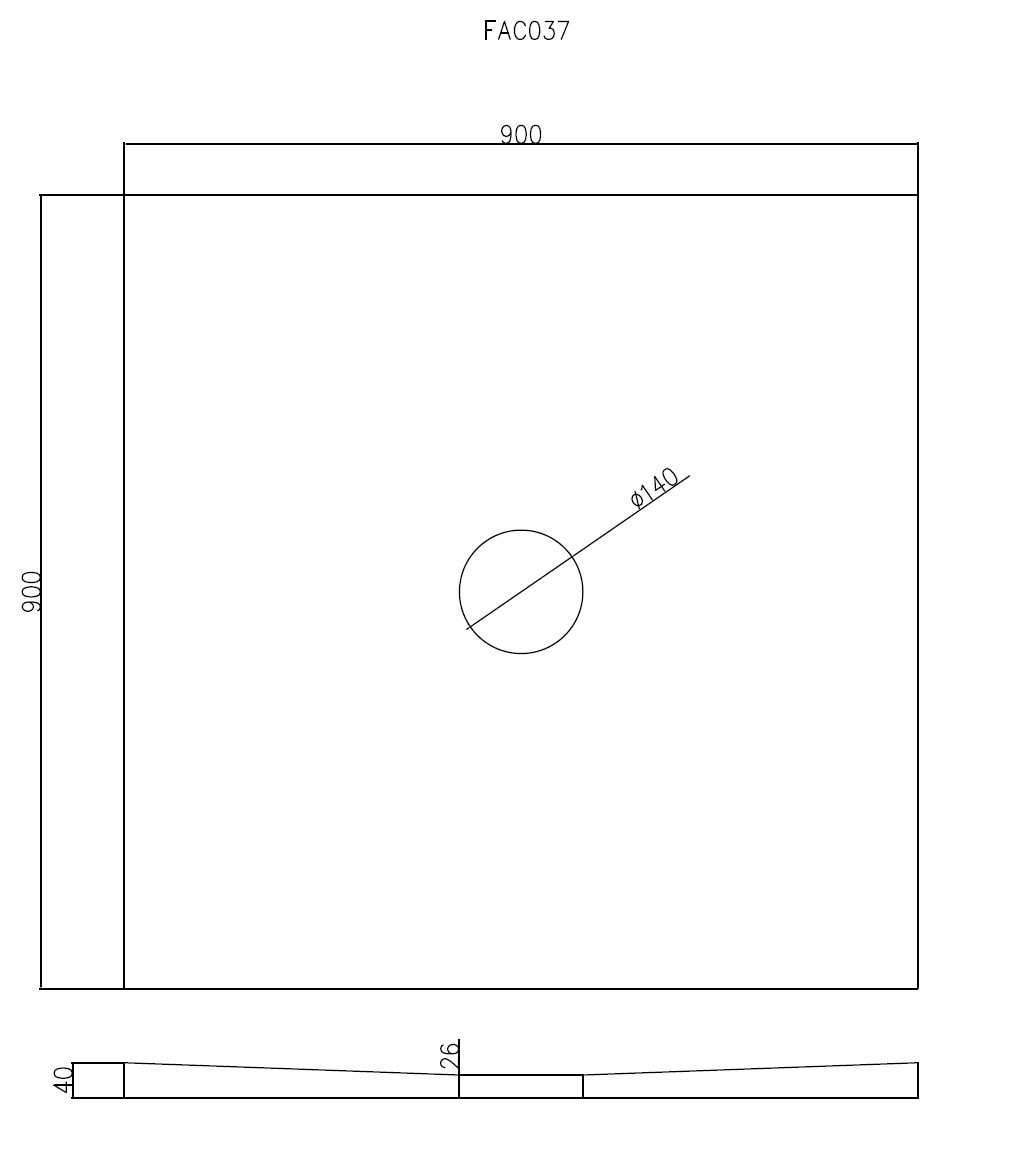 Marwell Duschwanne, 90 x 90 x 4 cm aus sehr stabilem, wasserdichtem Polystyrol