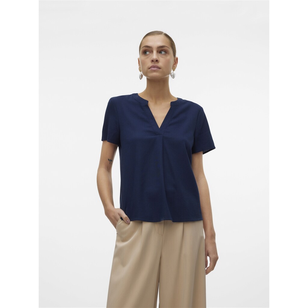 Vero Moda Blusenshirt »VMMYMILO SS V-NECK TOP WVN GA«