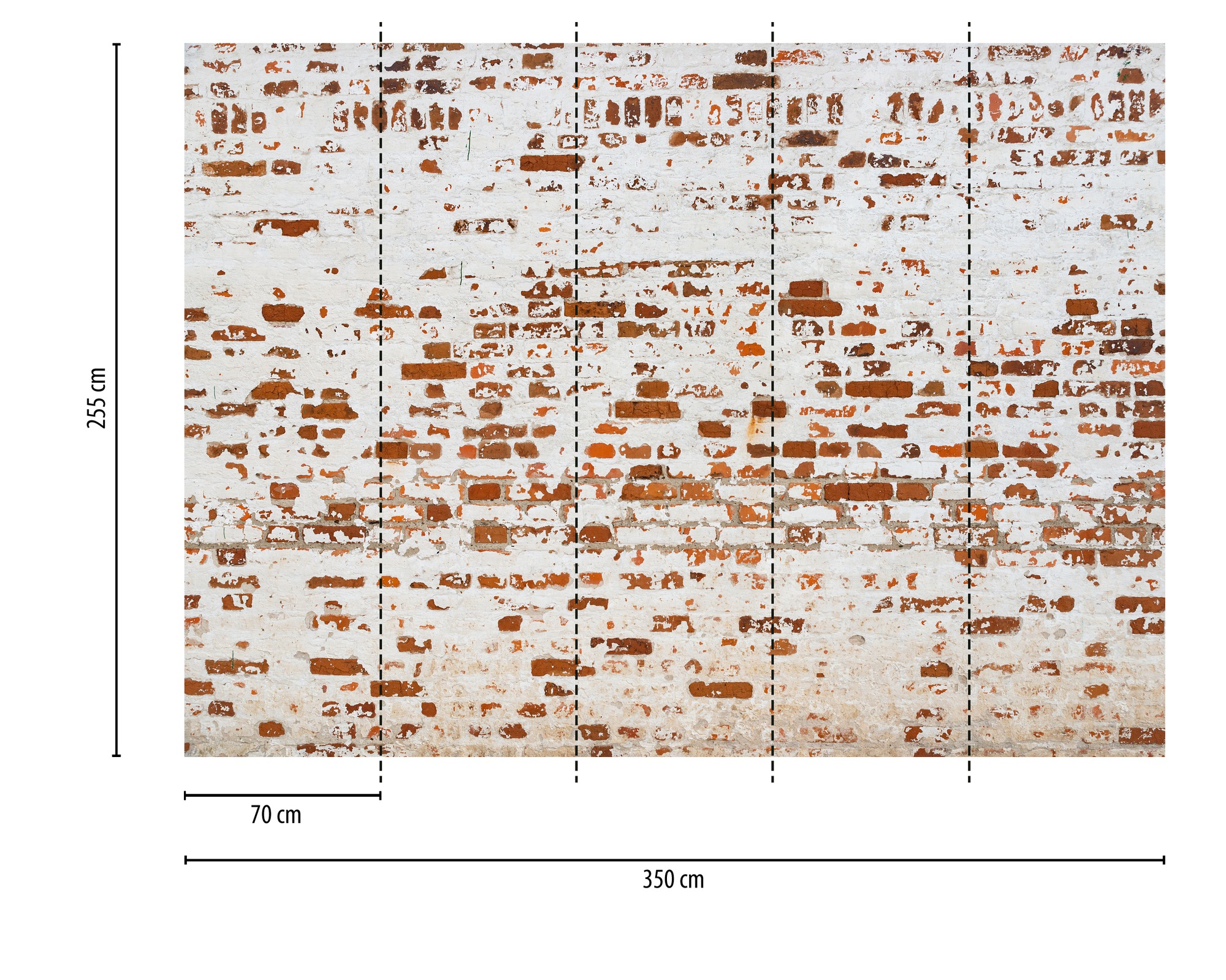 A.S. Création Vliestapete »Fototapete Ziegelmauer Weiß Rot Backsteinoptik« matt strukturiert