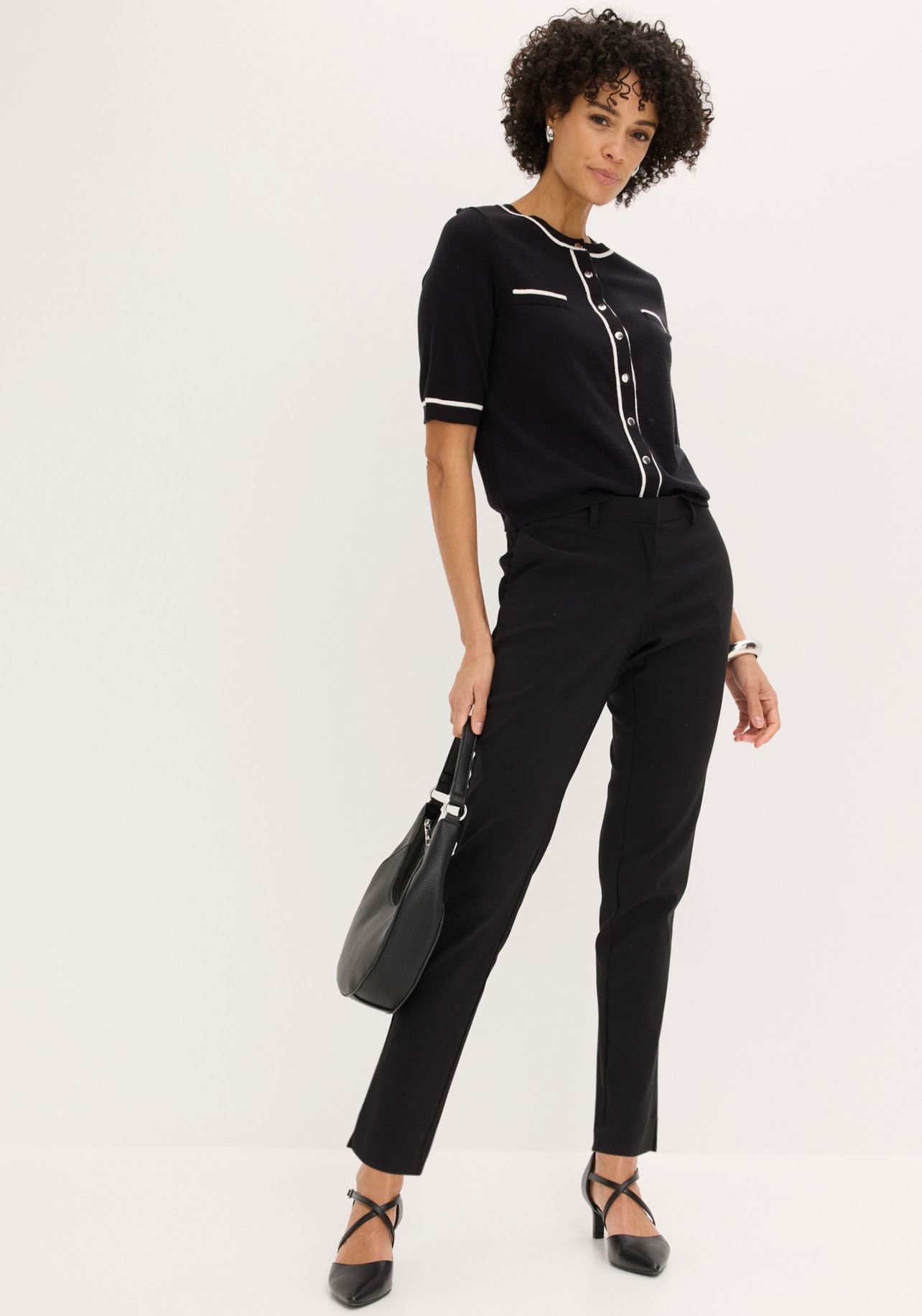 bonprix Stretch-Hose  mit Elasthan-Anteil, Slim Fit Passform, femininer Stil