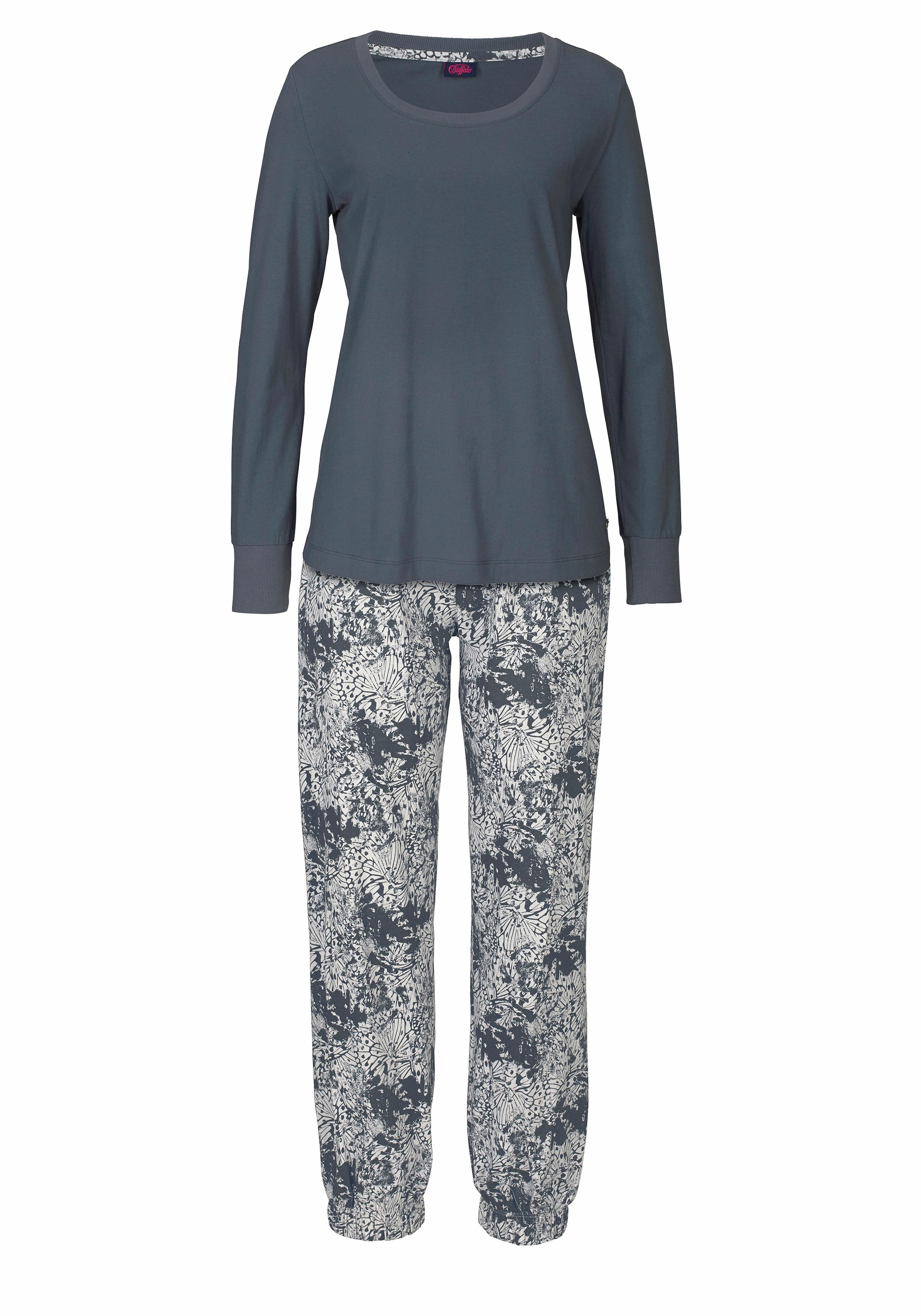 Buffalo Pyjama, (2 gemusterter bestellen mit 1 BAUR passendem und | Stück), Langarmshirt online Hose tlg