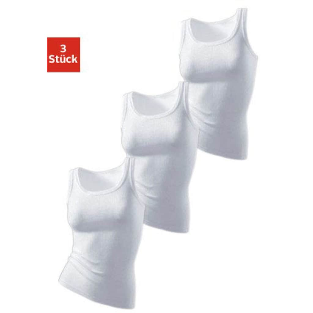 H.I.S Tanktop, (Packung, 3er-Pack), aus reiner Baumwolle ohne Seitennähte