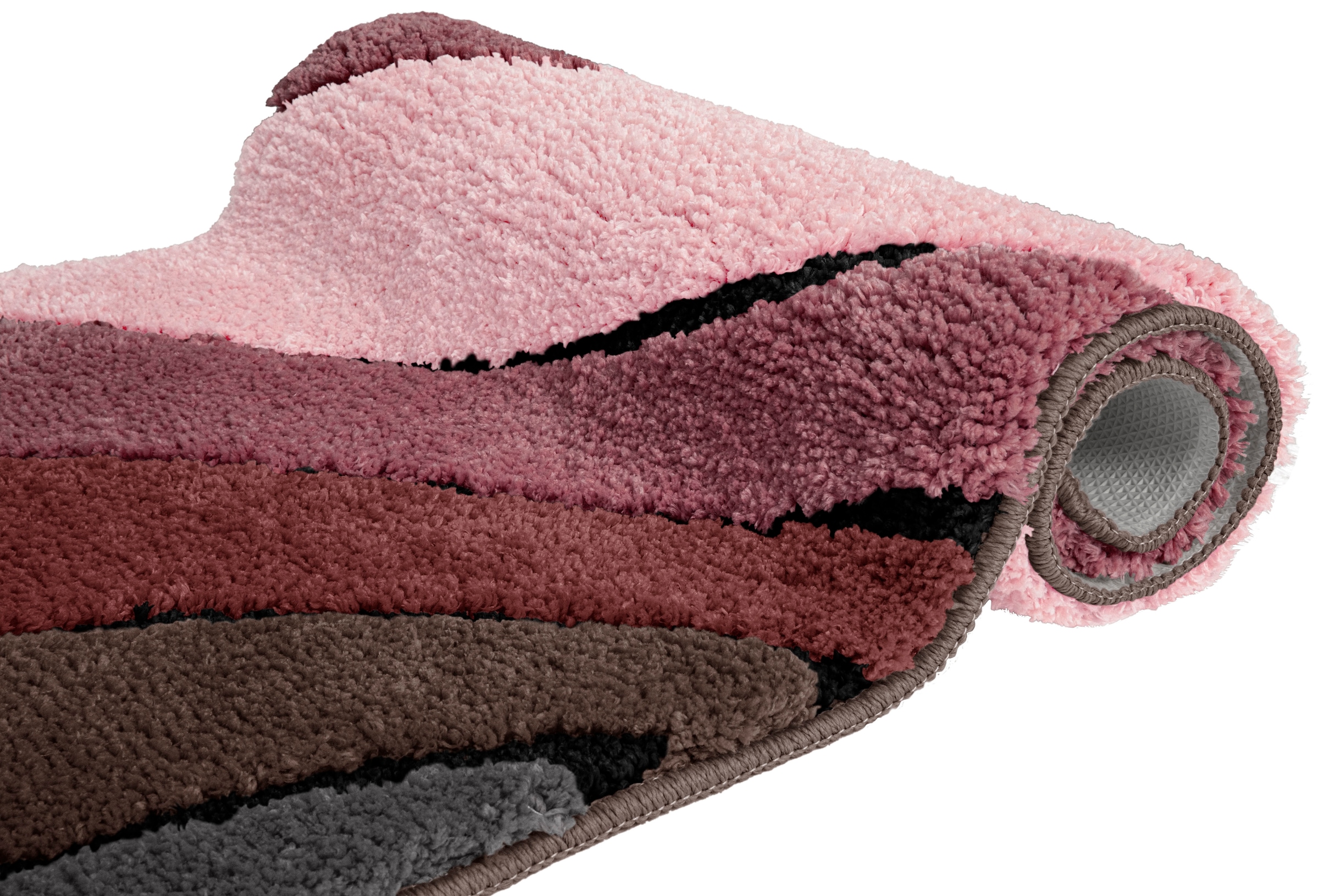 my home Badematte »Josie, Badvorleger, Badezimmer Teppich« Höhe 20 mm rutschhemmend beschichtet fußbodenheizungsgeeignet | schnell trocknend | strapazierfähig Badteppich, Badematten, rechteckig, rund & als 3-tlg. Set erhältlich