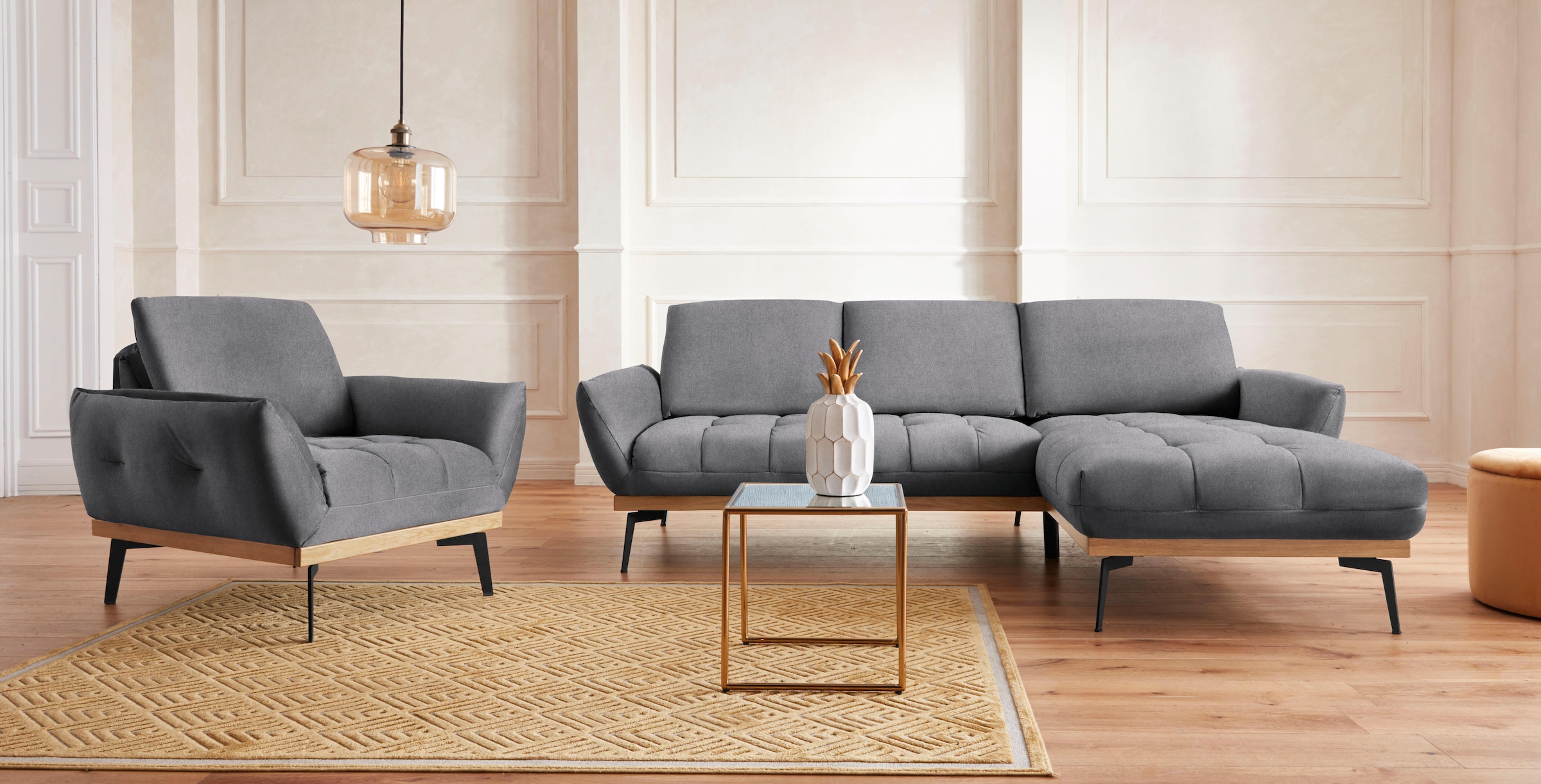 exxpo - sofa fashion Ecksofa »Palic, inkl. Rückenverstellung, bequem, elegant, Breite 245cm, L-Form«