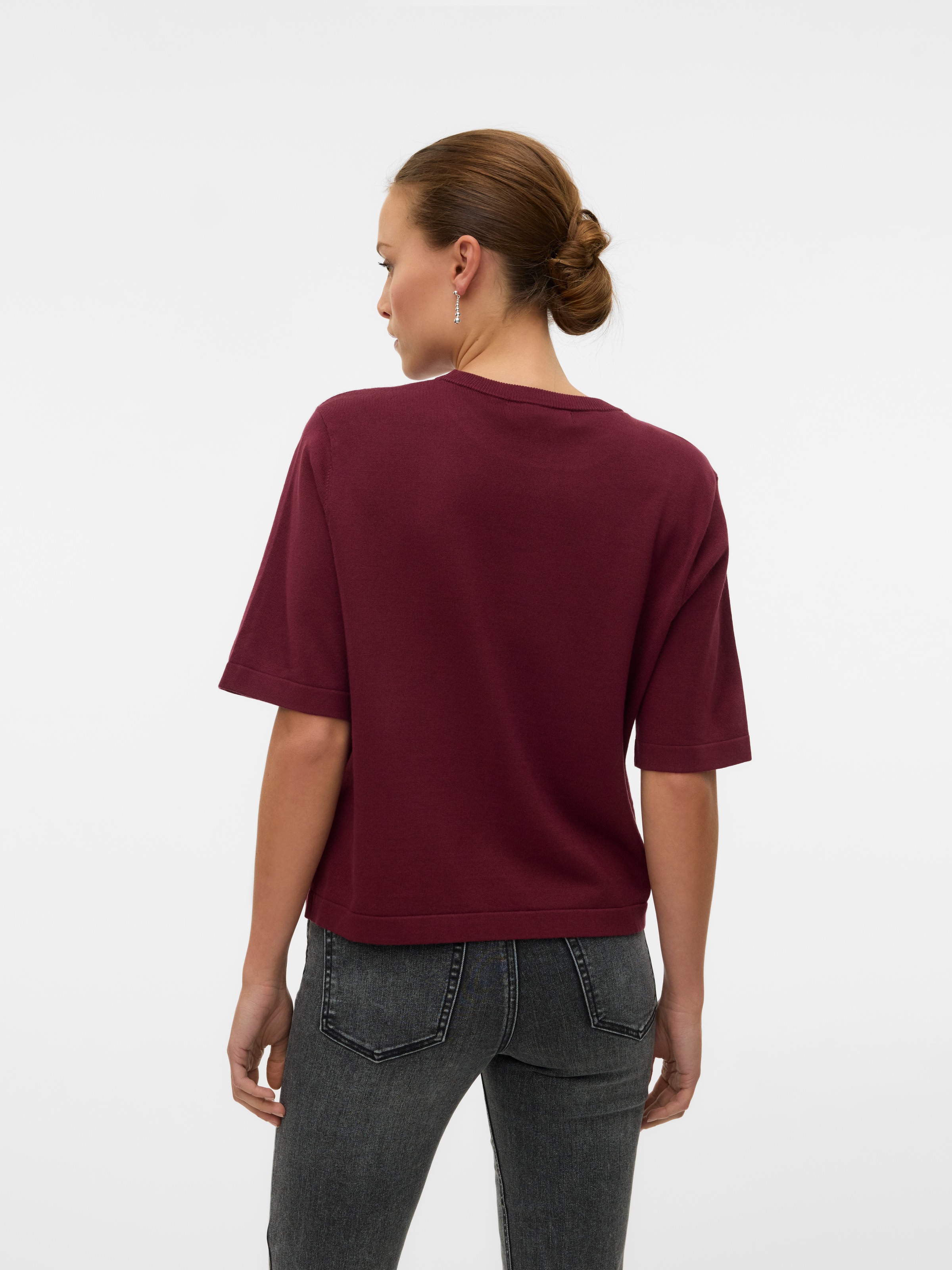 Vero Moda Kurzarmpullover "VMSILJE 2/4 O-NCK OVERSIZE PULL GA NOOS" günstig online kaufen