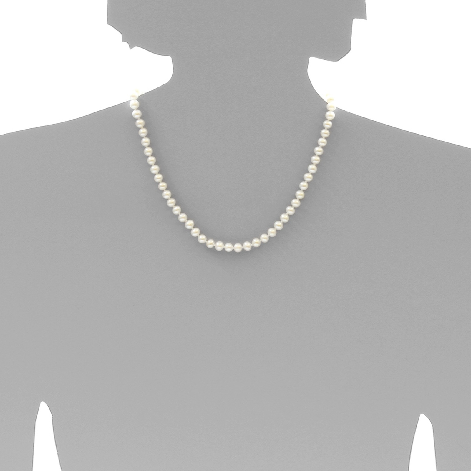 Perlenkette OSTSEE-SCHMUCK "- Ingrid 6 - Silber 925/000 - Zuchtperle" Gr. 42, weiß, Halsketten, Damen, 42, Silber 925 (Sterlingsilber), Perlenkette 3