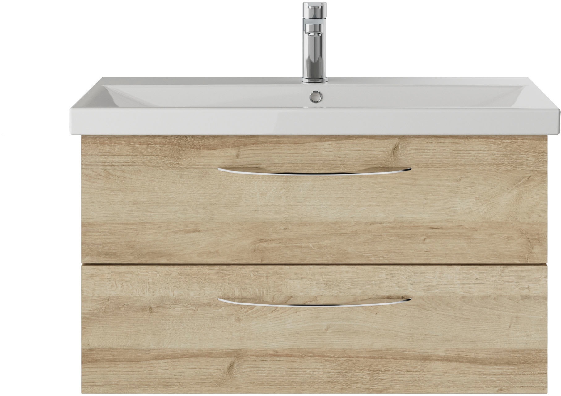 Saphir Badmöbel-Set »Serie 4035 2-teilig, Keramikwaschtisch mit LED-Spiegelschrank«, (Set), 90 cm breit, inkl. Türdämpfer, 2 Schubladen, 3 Türen, 6 Einlegeböden