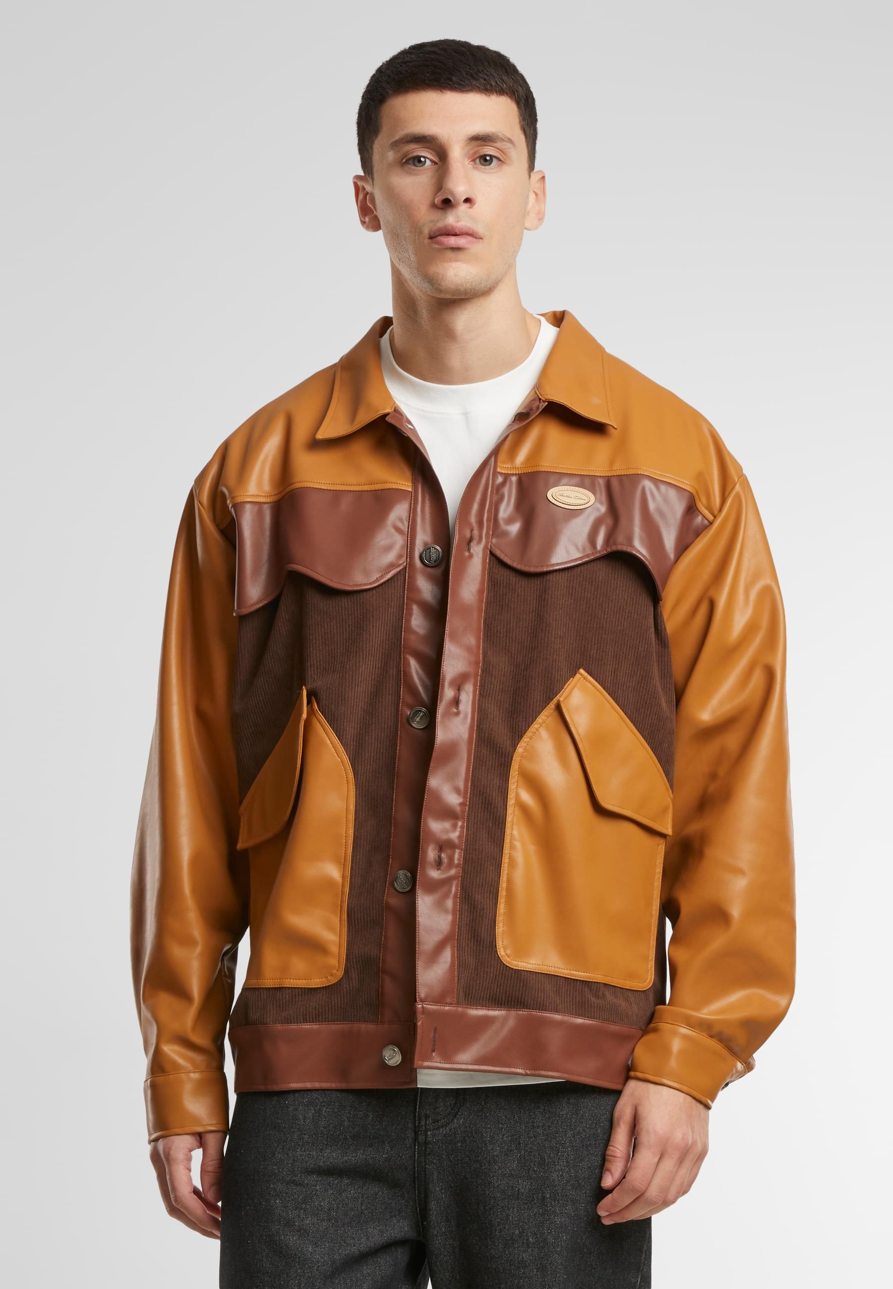 Another Cotton Lab Lederjacke »Another Cotton Lab Another Oversize Vegan Leather Jacket«, (1 St.), ohne Kapuze