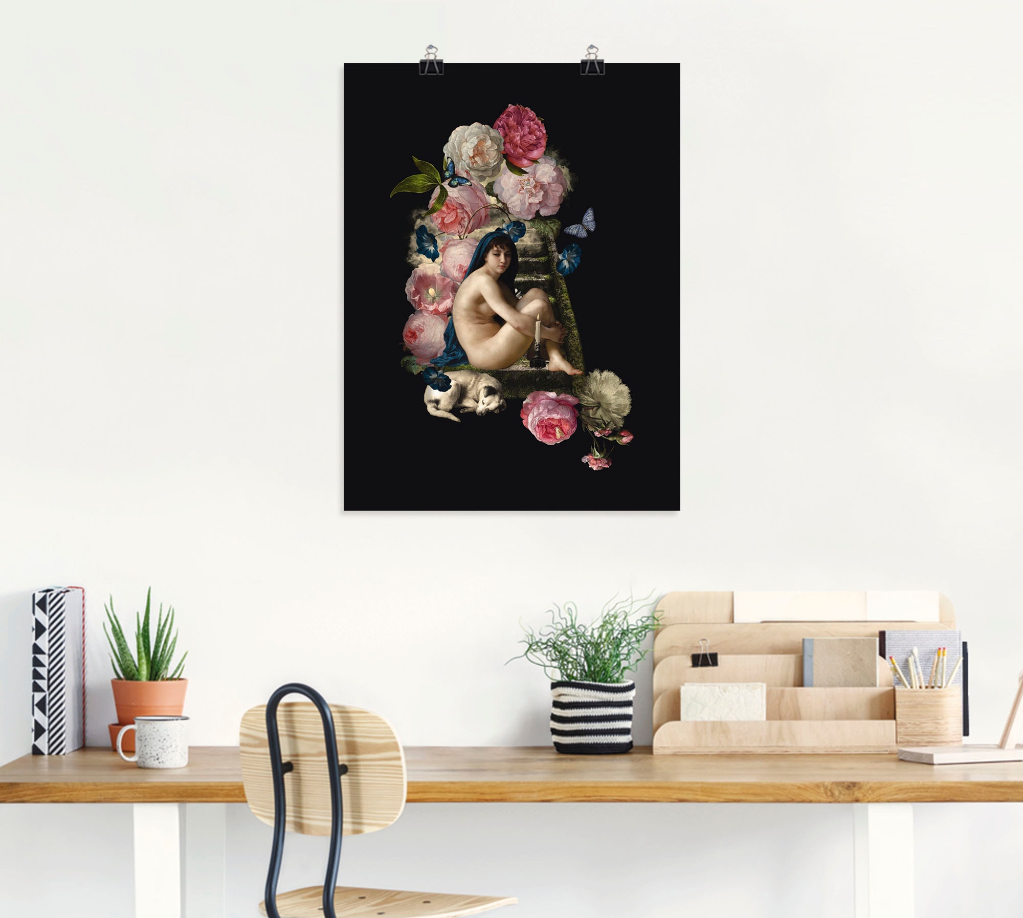 Artland Wandbild »Nackte Venus mit | St.), Poster kaufen versch. als BAUR Hund«, Wandaufkleber (1 Alubild, Größen in oder Bilder, Leinwandbild, Gottes