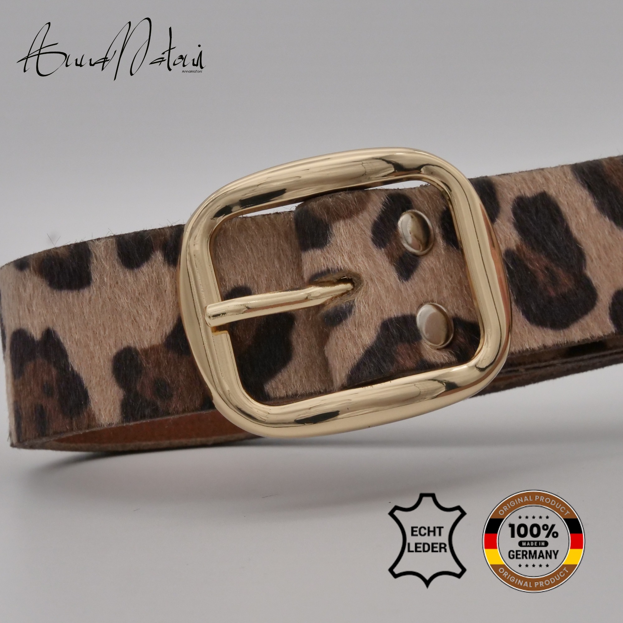 AnnaMatoni Ledergürtel »AnnaMatoni Damen Ledergürtel in hochwertigem Kunstfell in Leo«