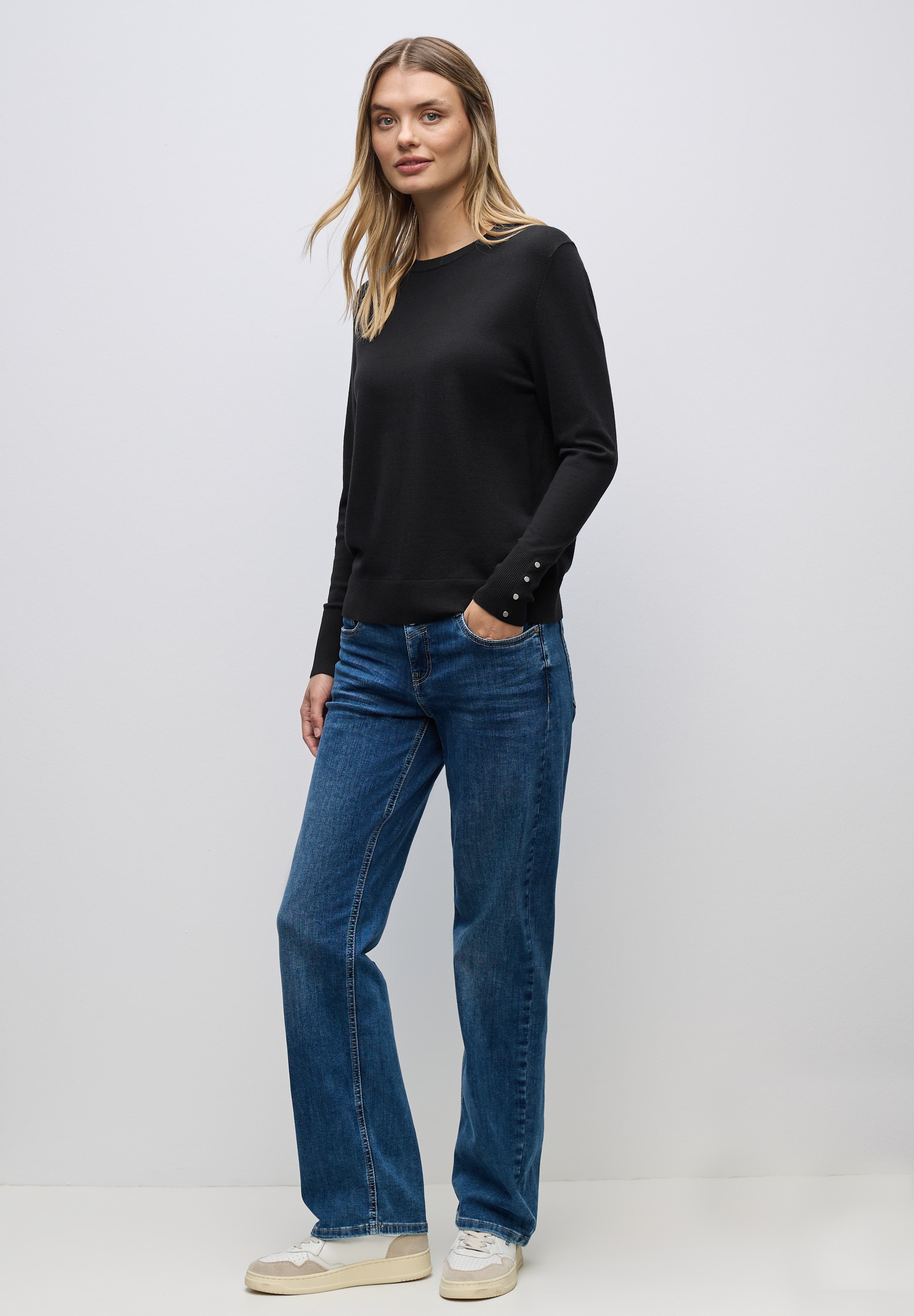 STREET ONE Strickpullover, aus softem Materialmix