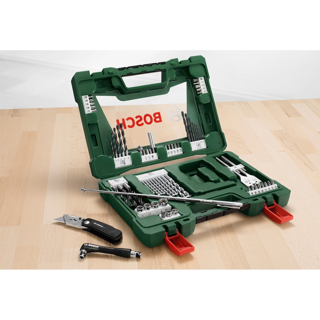Bosch Home & Garden Werkzeugset »V-Line«, 68-tlg., Bohrer- und Bits, Klappmesser, Magnetstab, Winkelschrauber