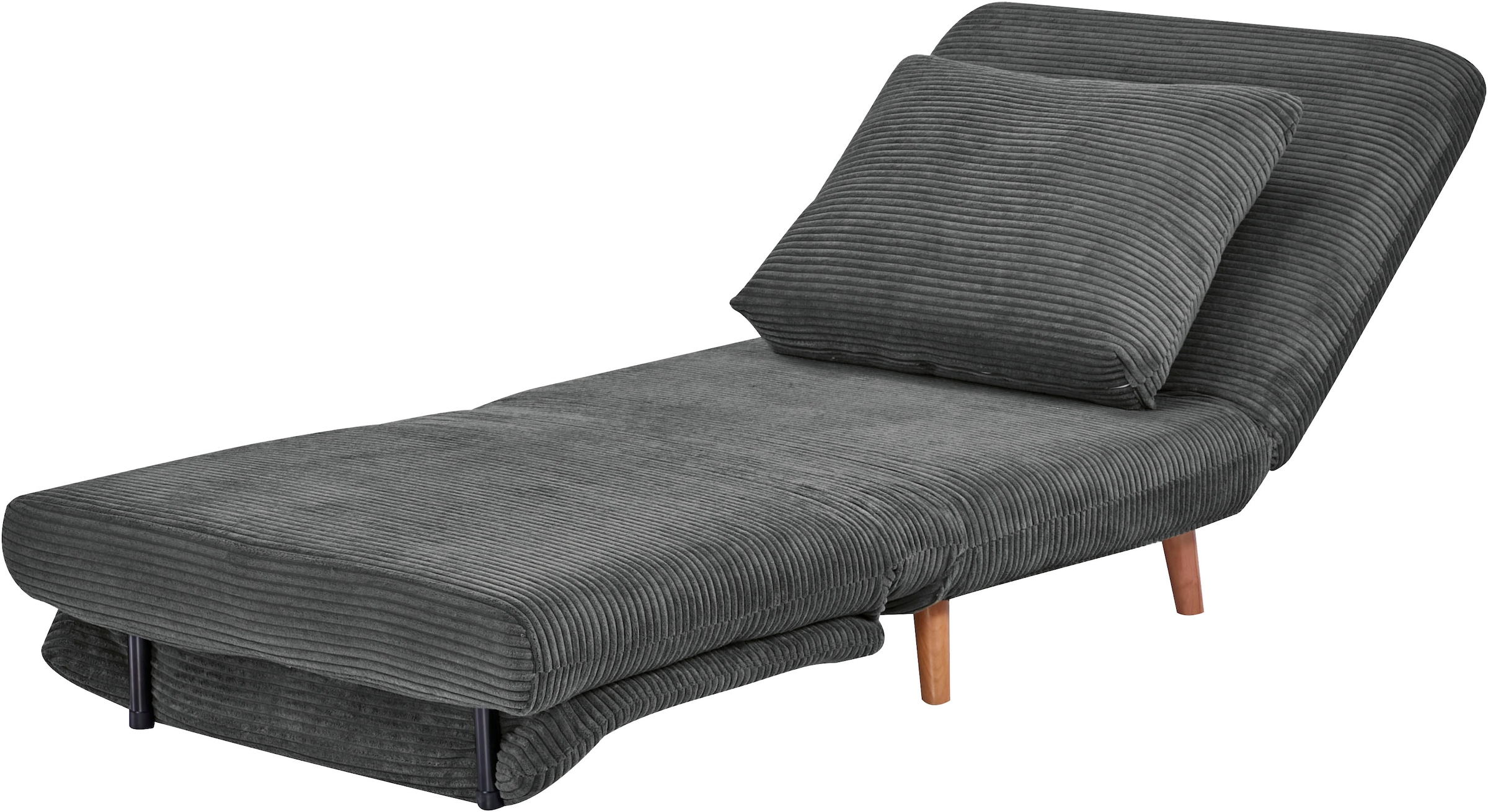 INOSIGN Sessel »AINSLEY«, wandelbar zum Gästebett, Schlafsofa, Webstoff u. Cord-Bezug