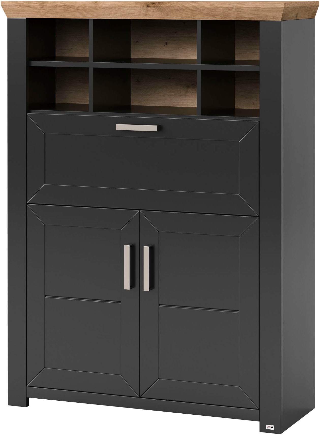 Thumbnail - set one by Musterring Highboard "York" Typ 15, mit Holztüren und Klappe, Beleuchtung optional, Breite 105 cm