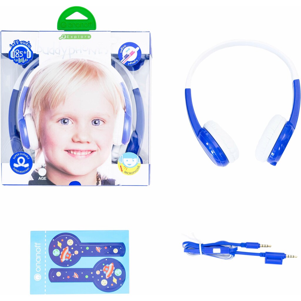 buddyphones™  Kinder-Kopfhörer »Explore, blau«