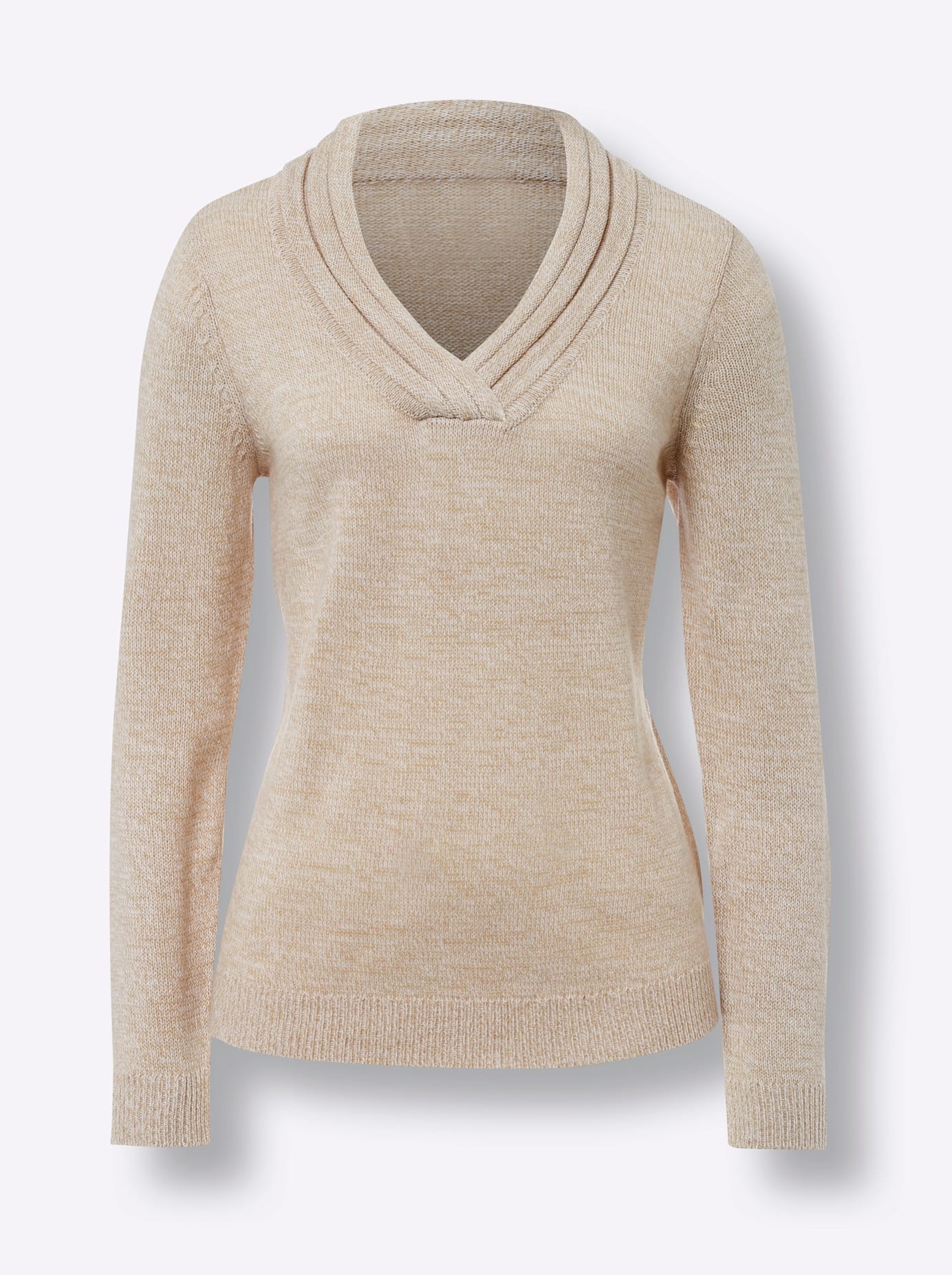 Classic Basics V-Neck Sweater Beige Size 50 3