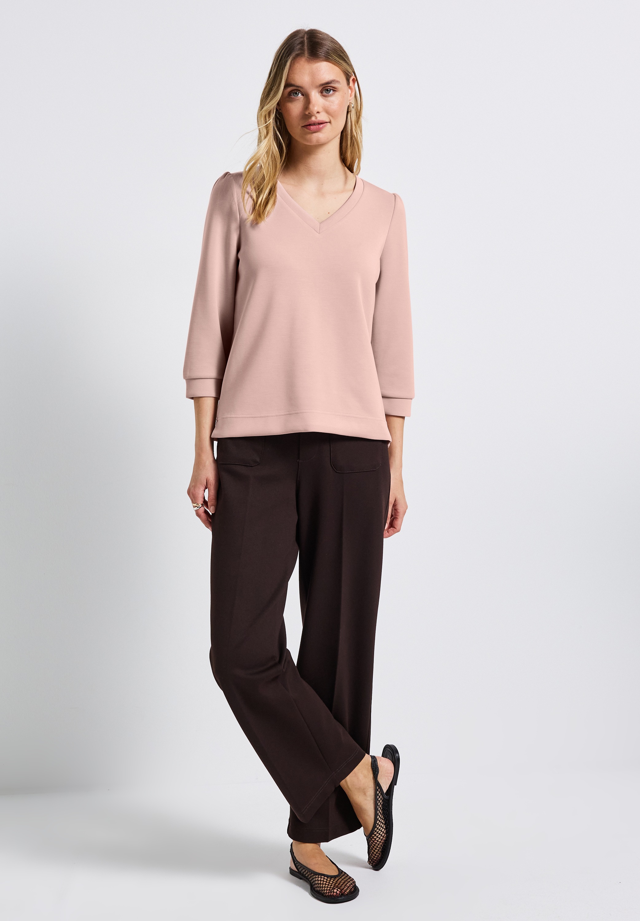 STREET ONE 3/4-Arm-Shirt, mit Raffungen an den Schultern