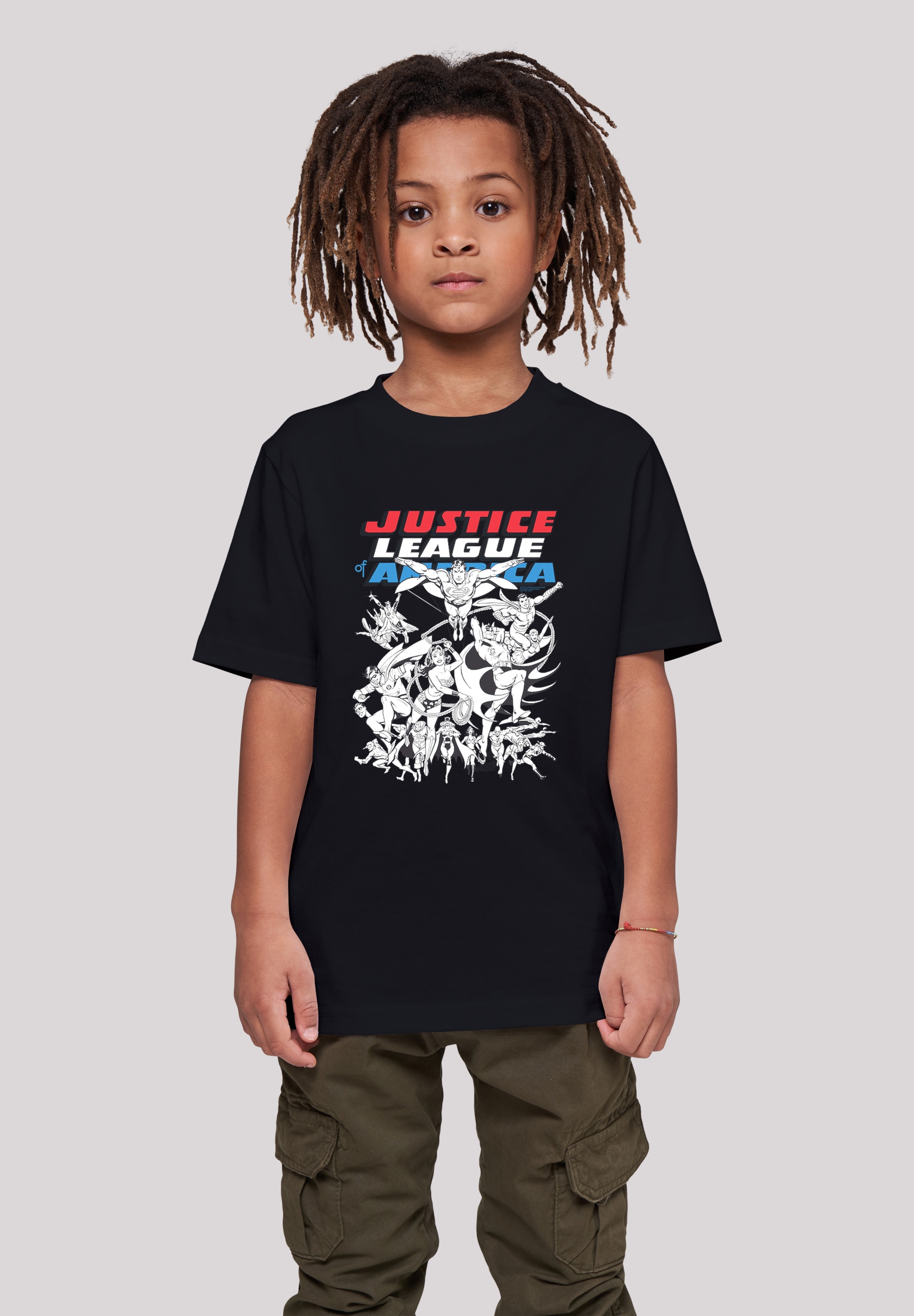F4NT4STIC Kurzarmshirt »Kinder Justice League Mono Action Pose with Kids  Basic Tee«, (1 tlg.) online kaufen | BAUR
