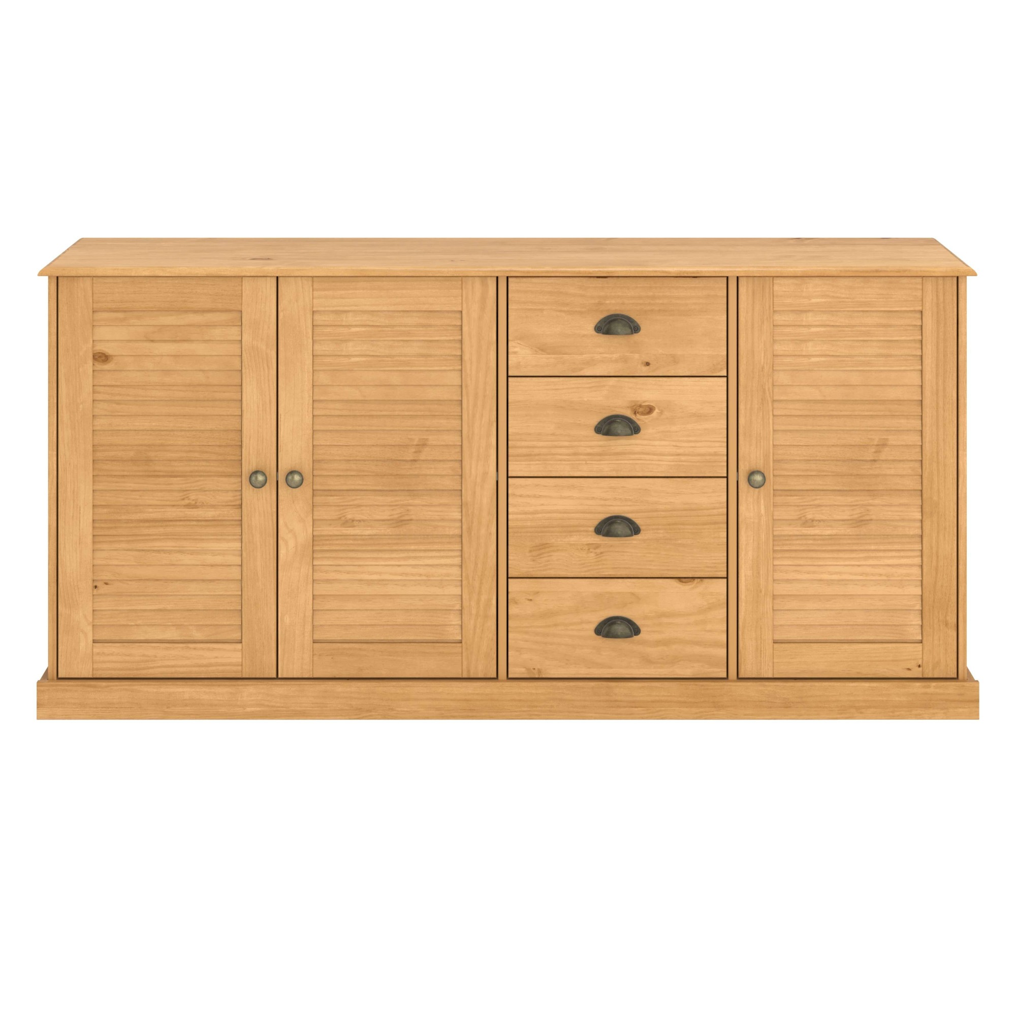 OTTO home Sideboard »Turia, mit Lamellentüren« Kommode aus massivem Kiefernholz, FSC®, 4 Schubkasten, Breite 166 cm